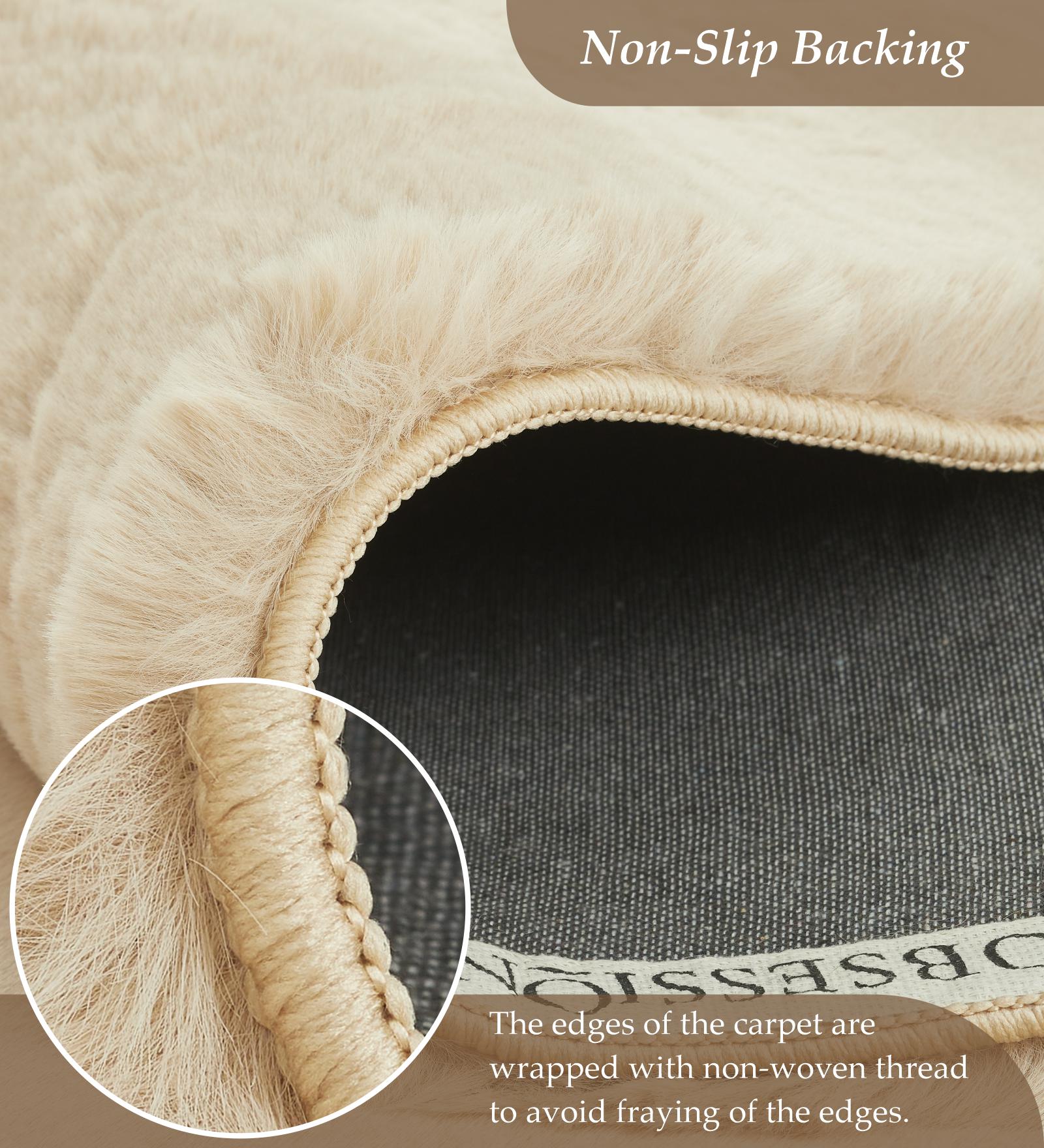 Angola 2 Solid Bedside Runner Beige