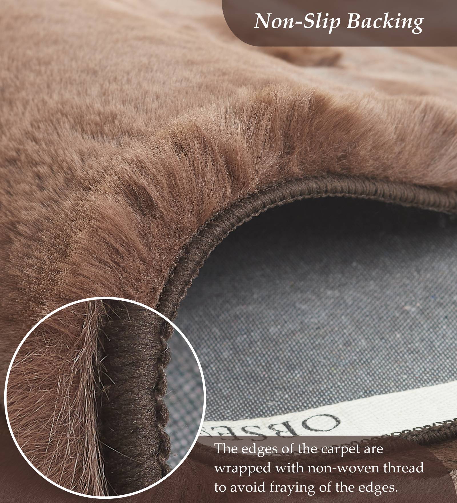 Angola 2 Solid Bedside Runner Brown