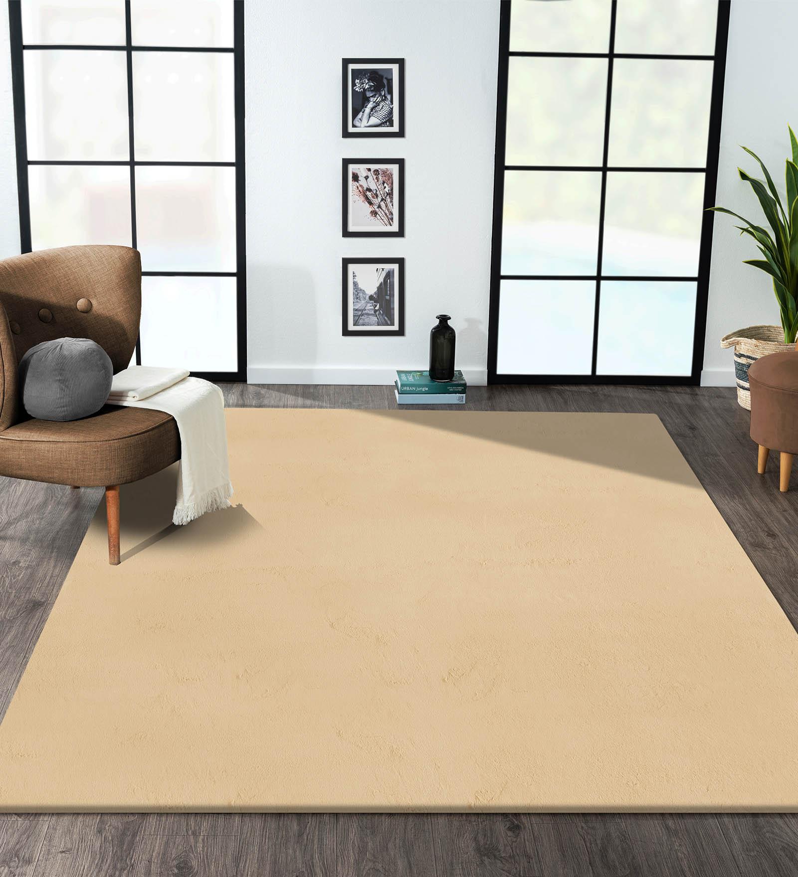 Angola 2 Solid Machine Made Carpet Camel