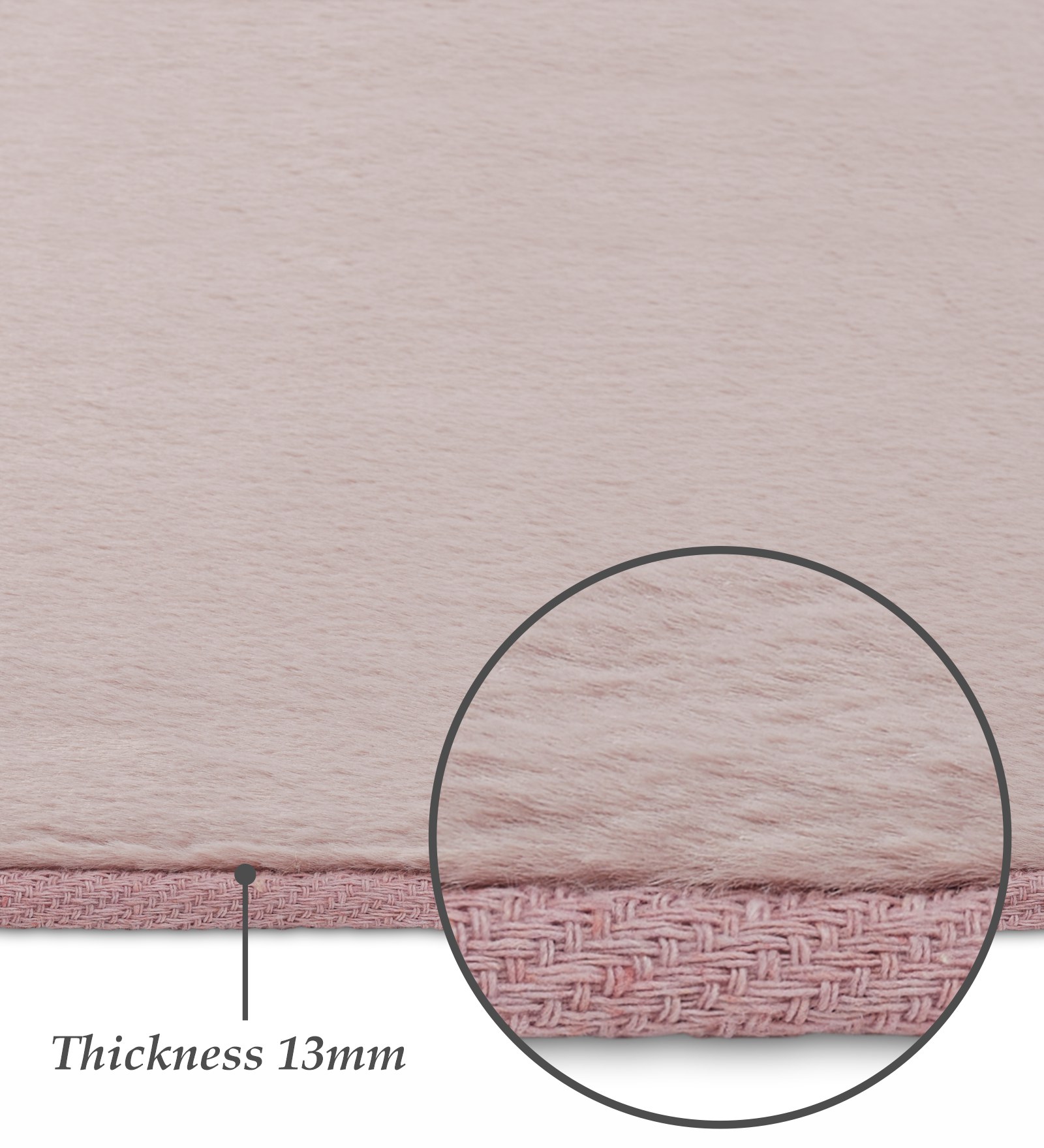 Oslo Jr Rabit Fur Carpet Baby Pink