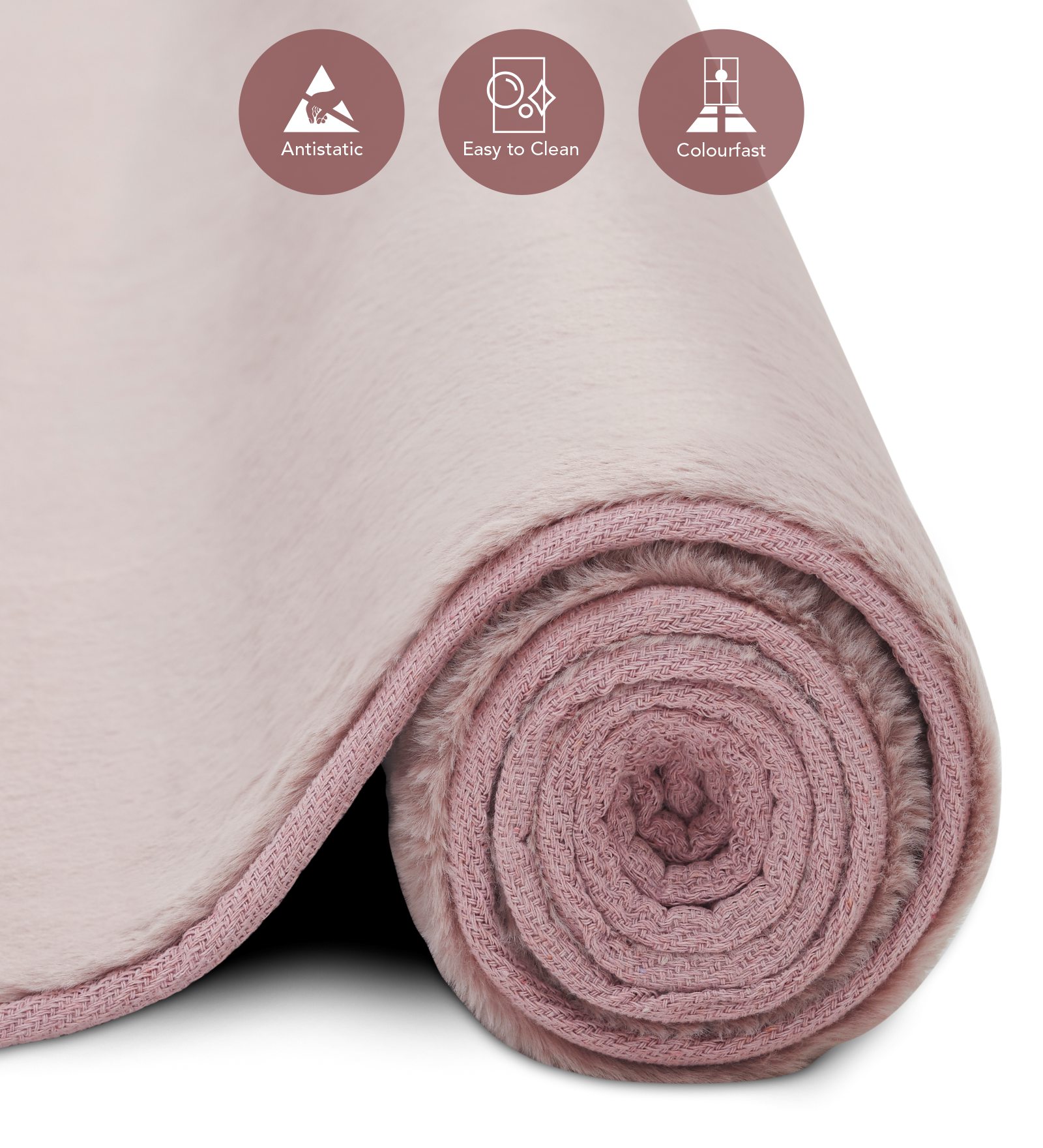 Oslo Jr Rabit Fur Carpet Baby Pink