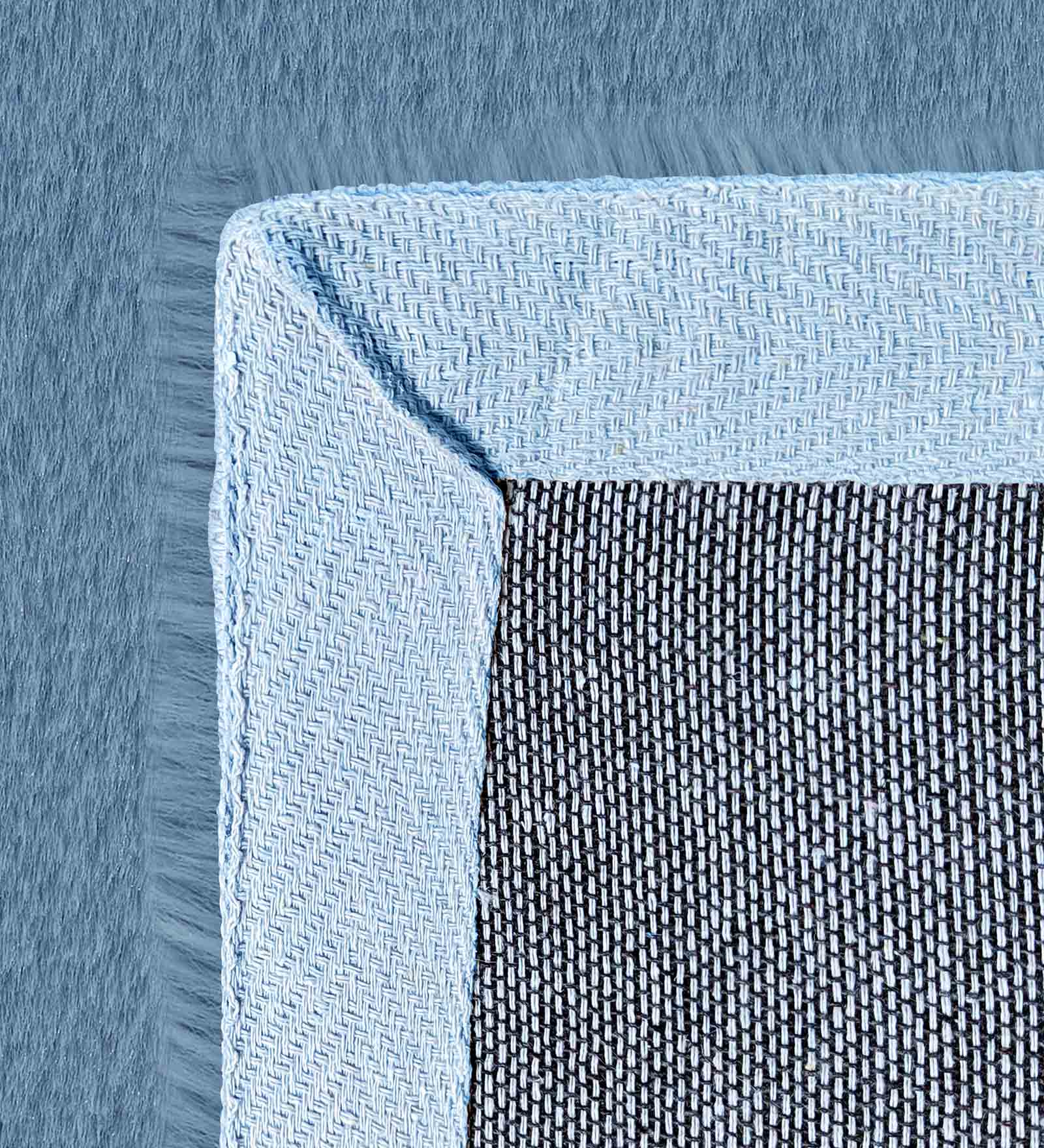 New Oslo Rabit Fur Carpet Blue