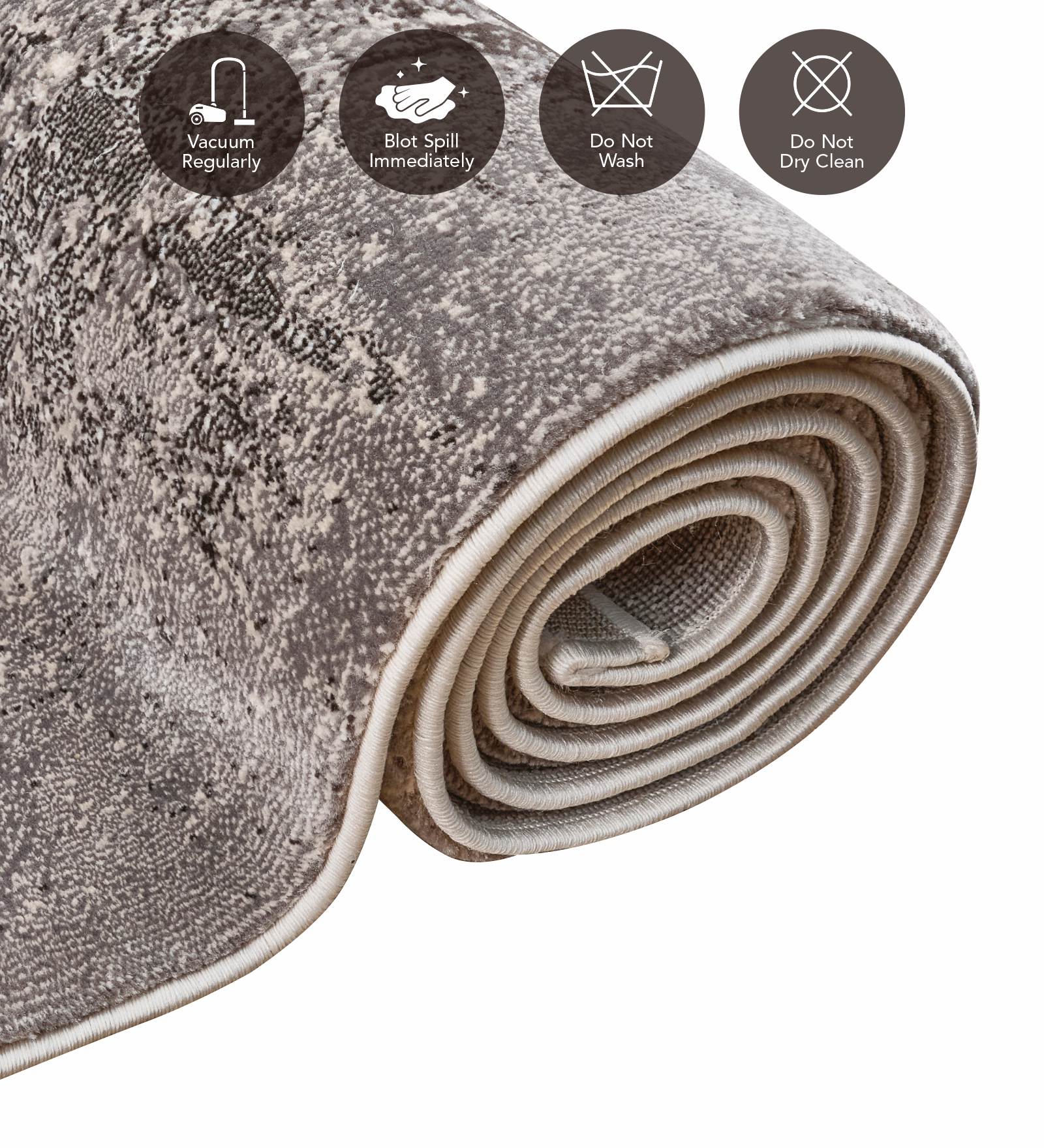 Alan Polypropylene Abstract Carpet Grey and Brown