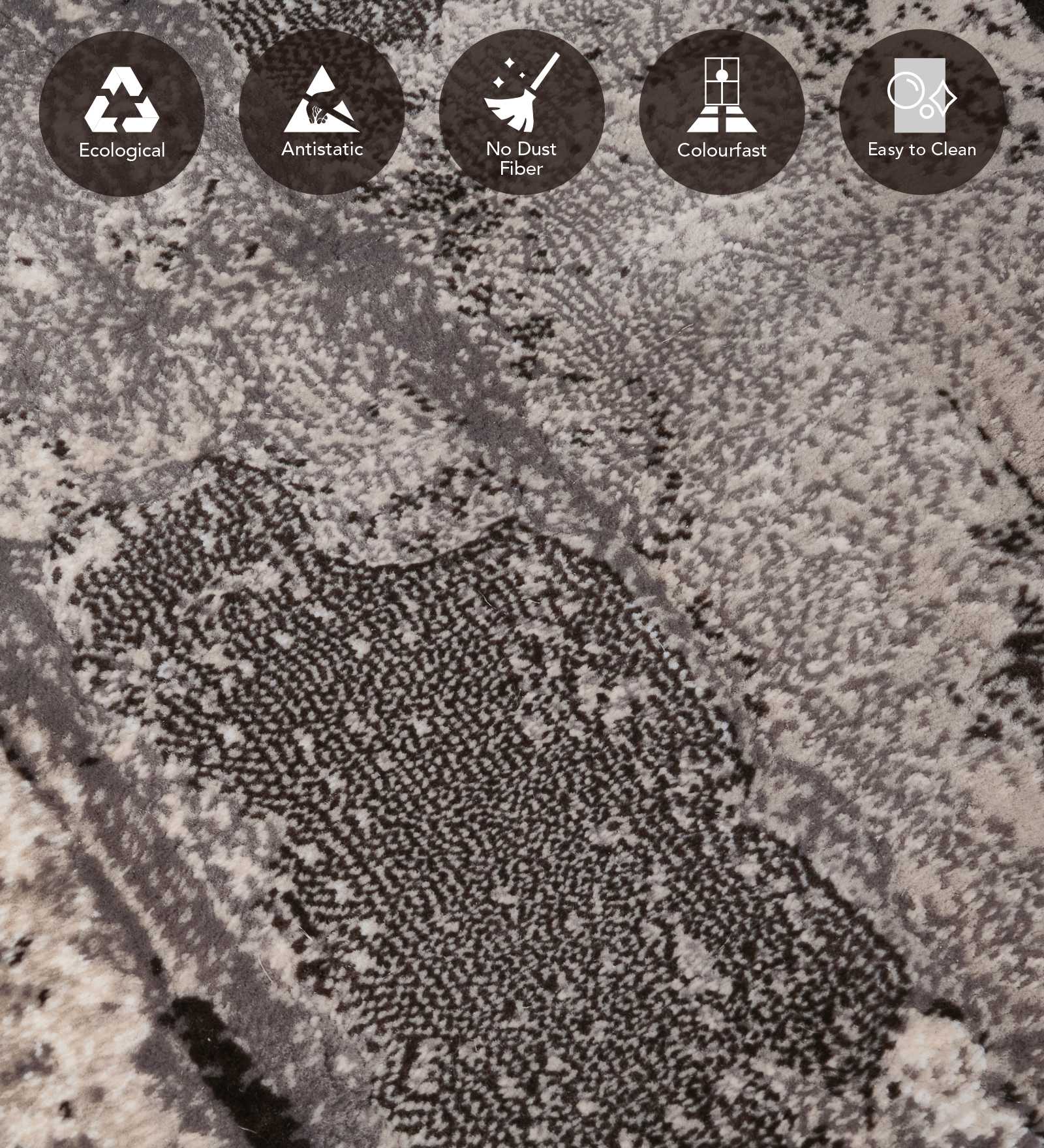 Alan Polypropylene Abstract Carpet Grey and Brown