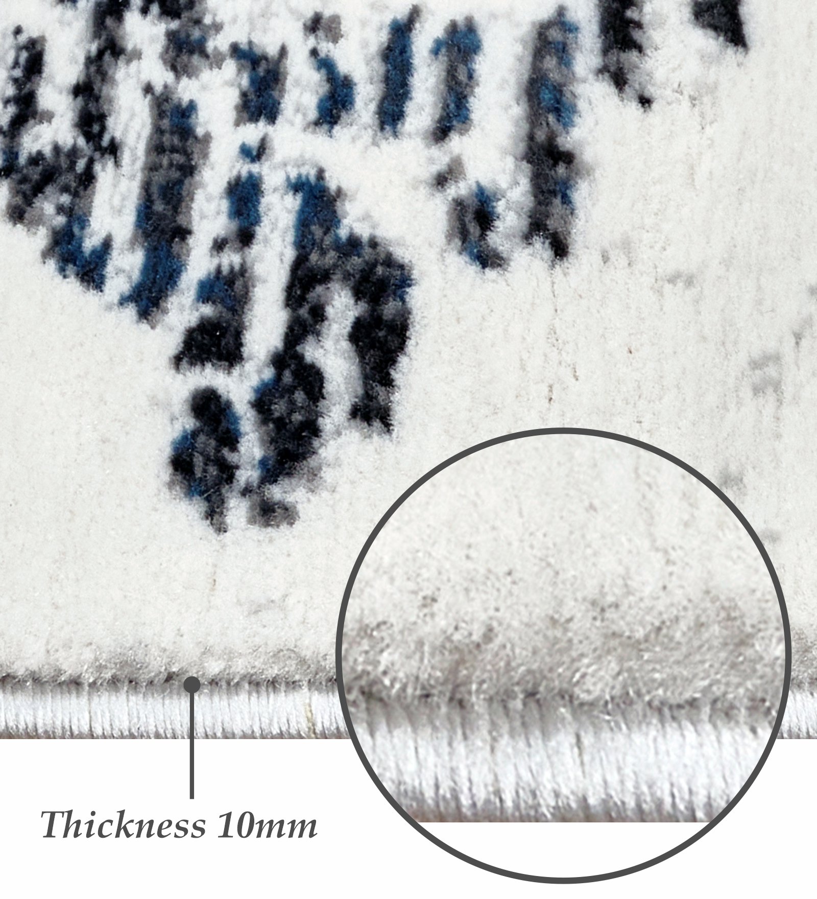 Alan Polypropylene Neo Classical Carpet Grey and Blue