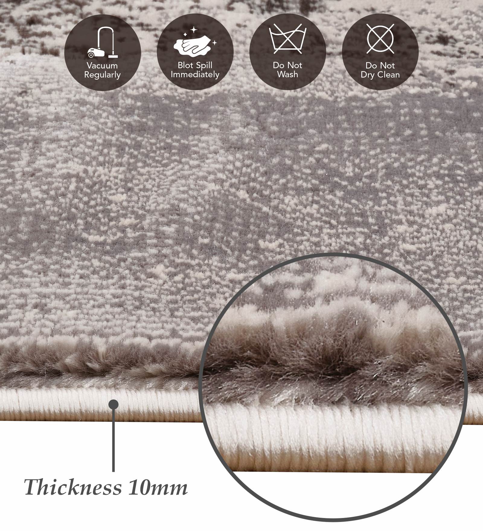 Alan Polypropylene Abstract Runner Grey and Brown