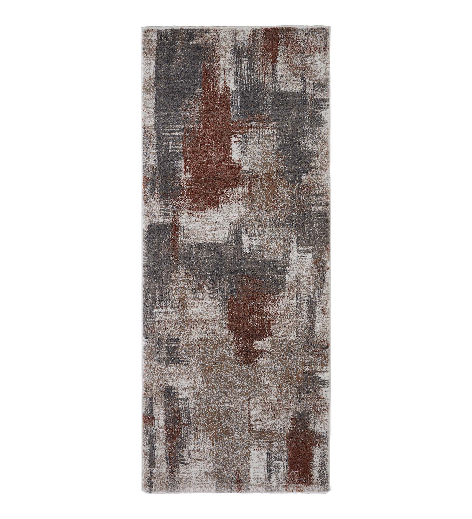 Alan Polypropylene Abstract Runner Rust and Grey