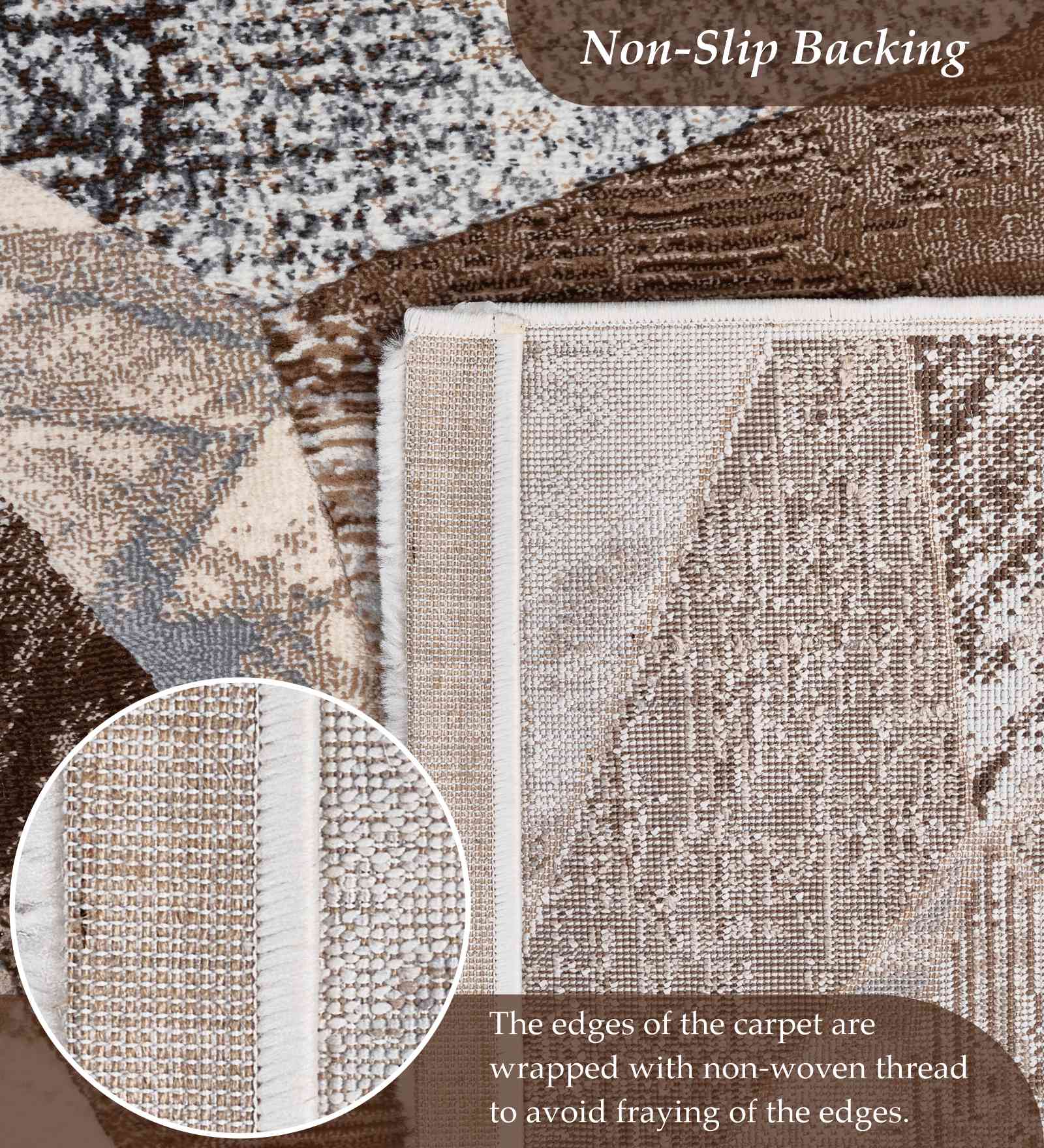 Alan Polypropylene Geometric Runner Brown and Grey