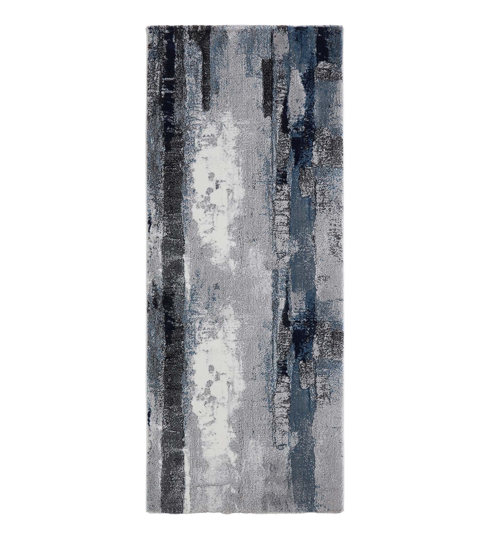 Alan Polypropylene Abstract Runner Blue and Grey