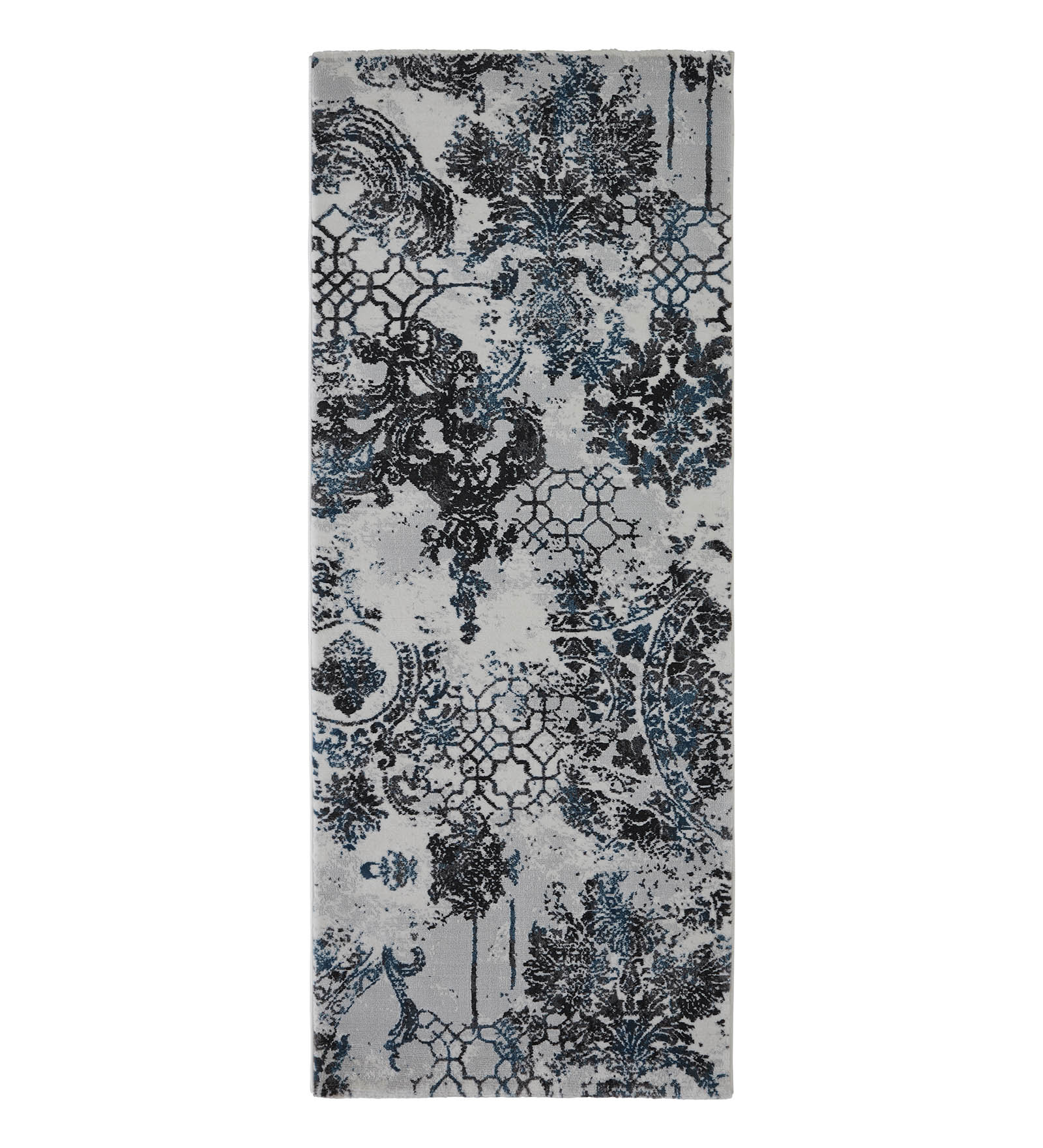 Alan Polypropylene Neo Classical Runner Grey and Blue