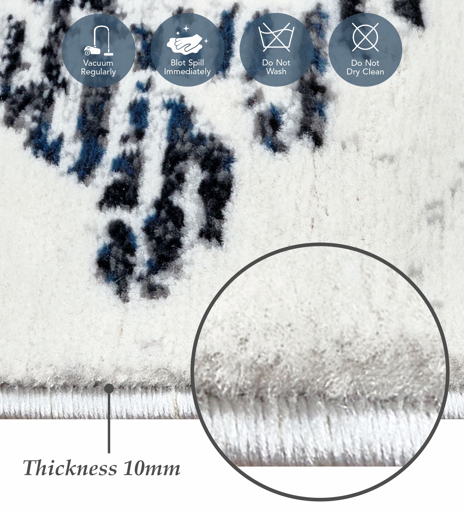 Alan Polypropylene Neo Classical Runner Grey and Blue