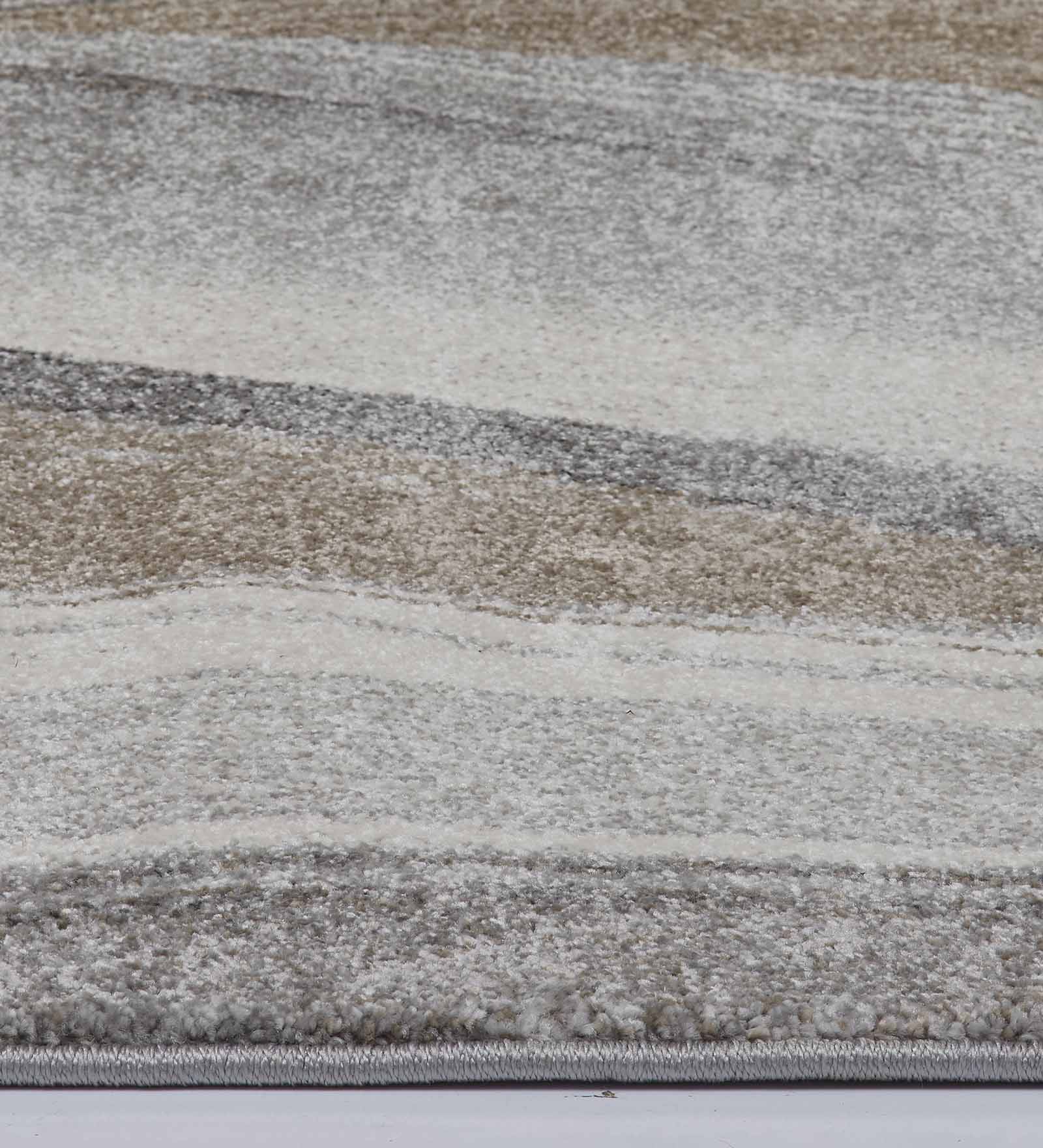 Diamond Abstract Bedside Runner Brown Grey