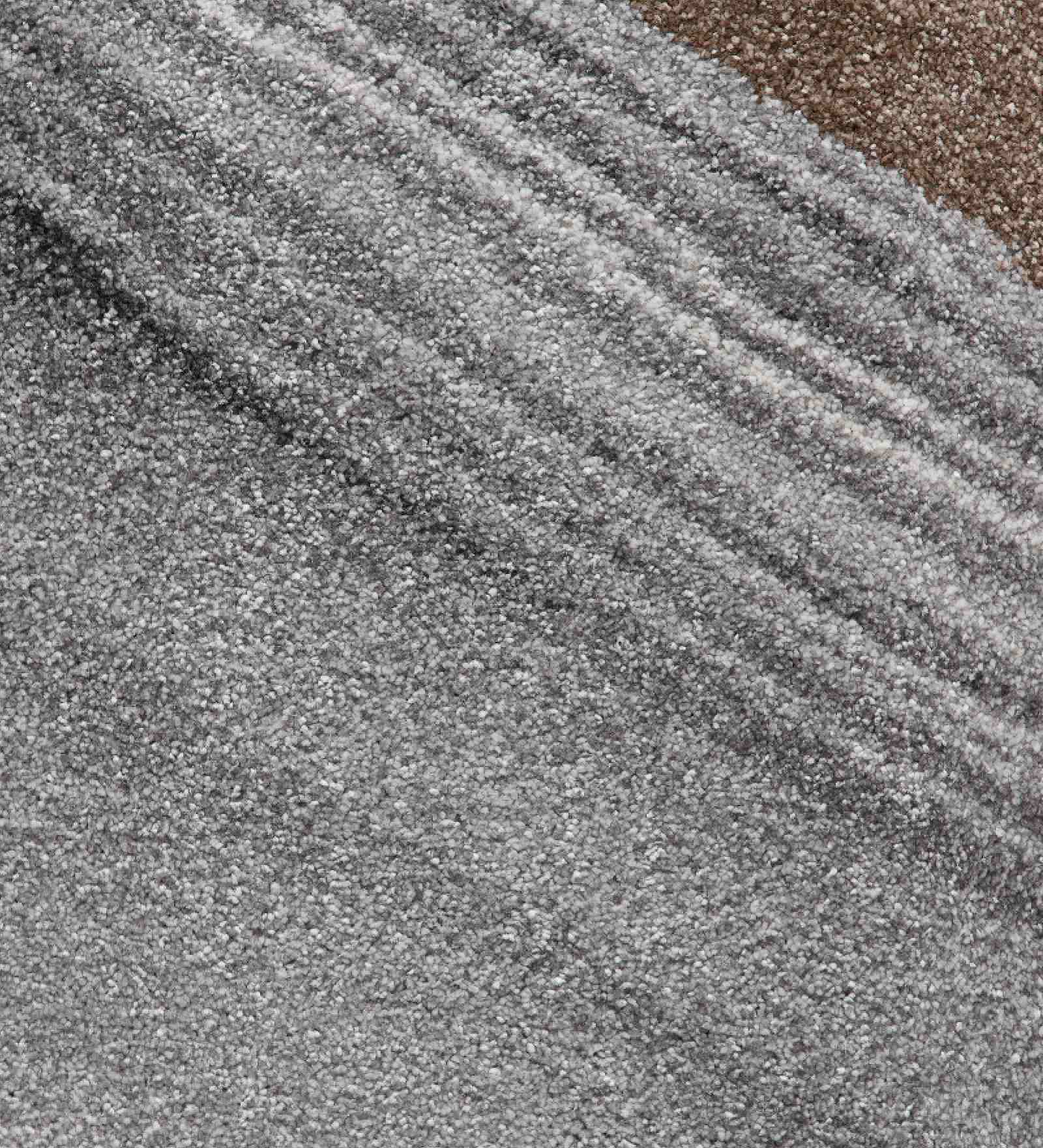 Diamond Abstract Bedside Runner Brown Grey