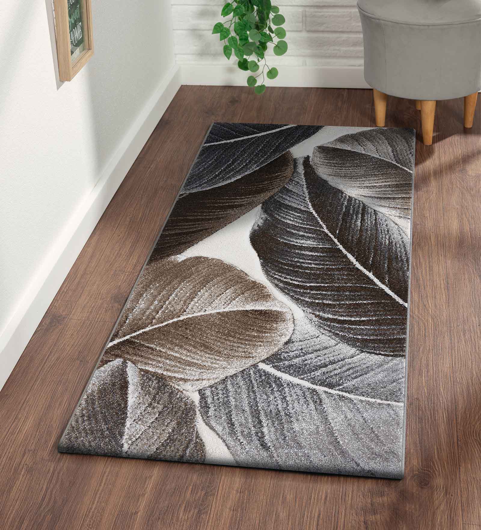 Diamond Floral Bedside Runner L.Brown and D.Brown