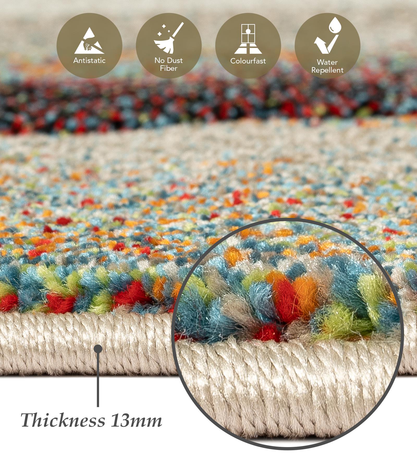 Diamond Abstract Bedside Runner Brown Beige