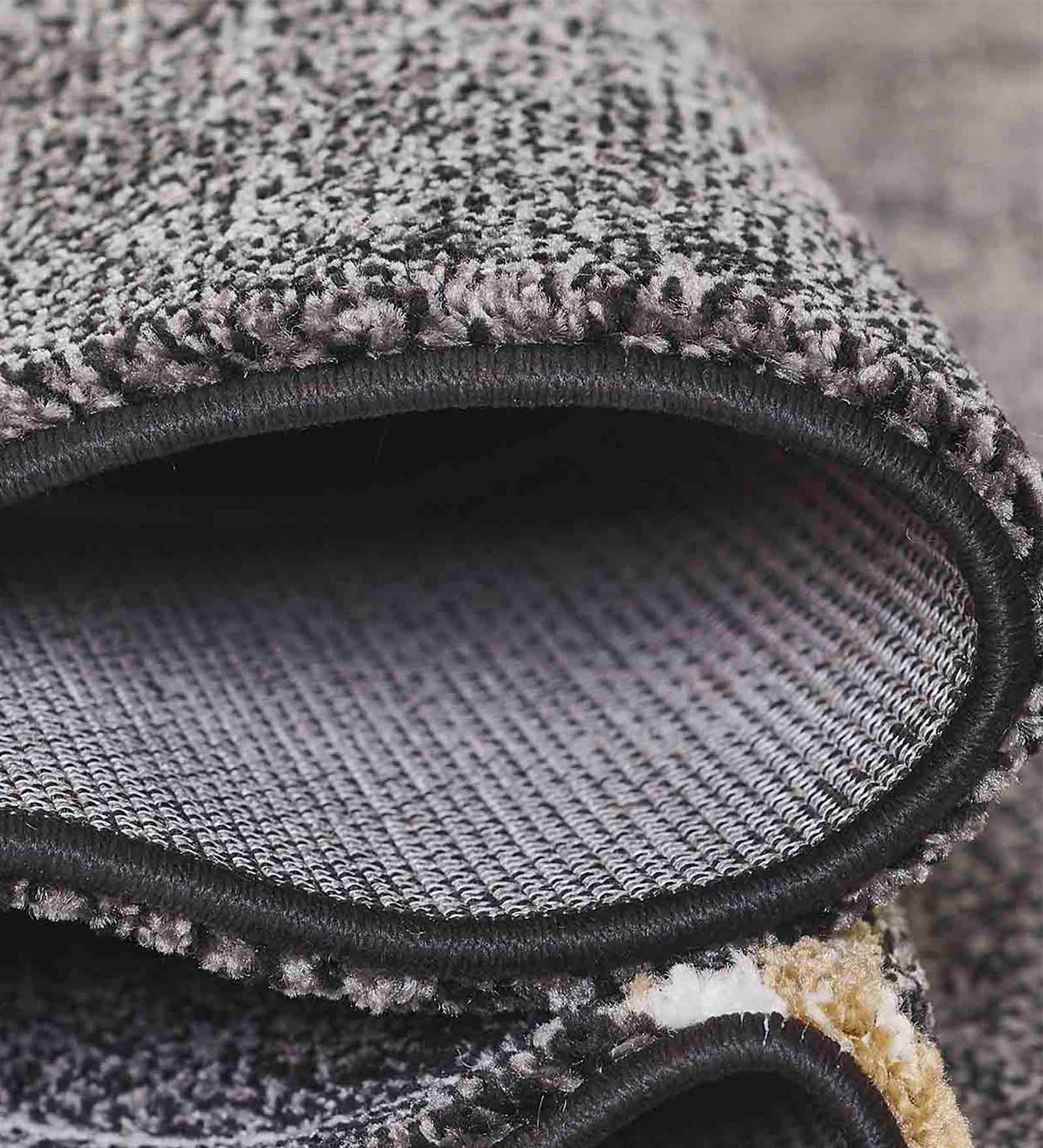 Diamond Geometric Bedside Runner Charcoal and Beige