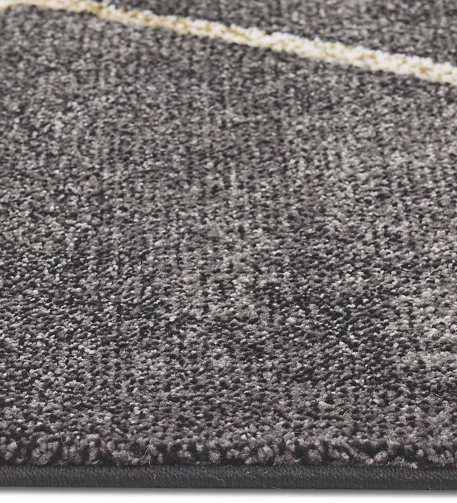 Diamond Geometric Bedside Runner Charcoal and Beige