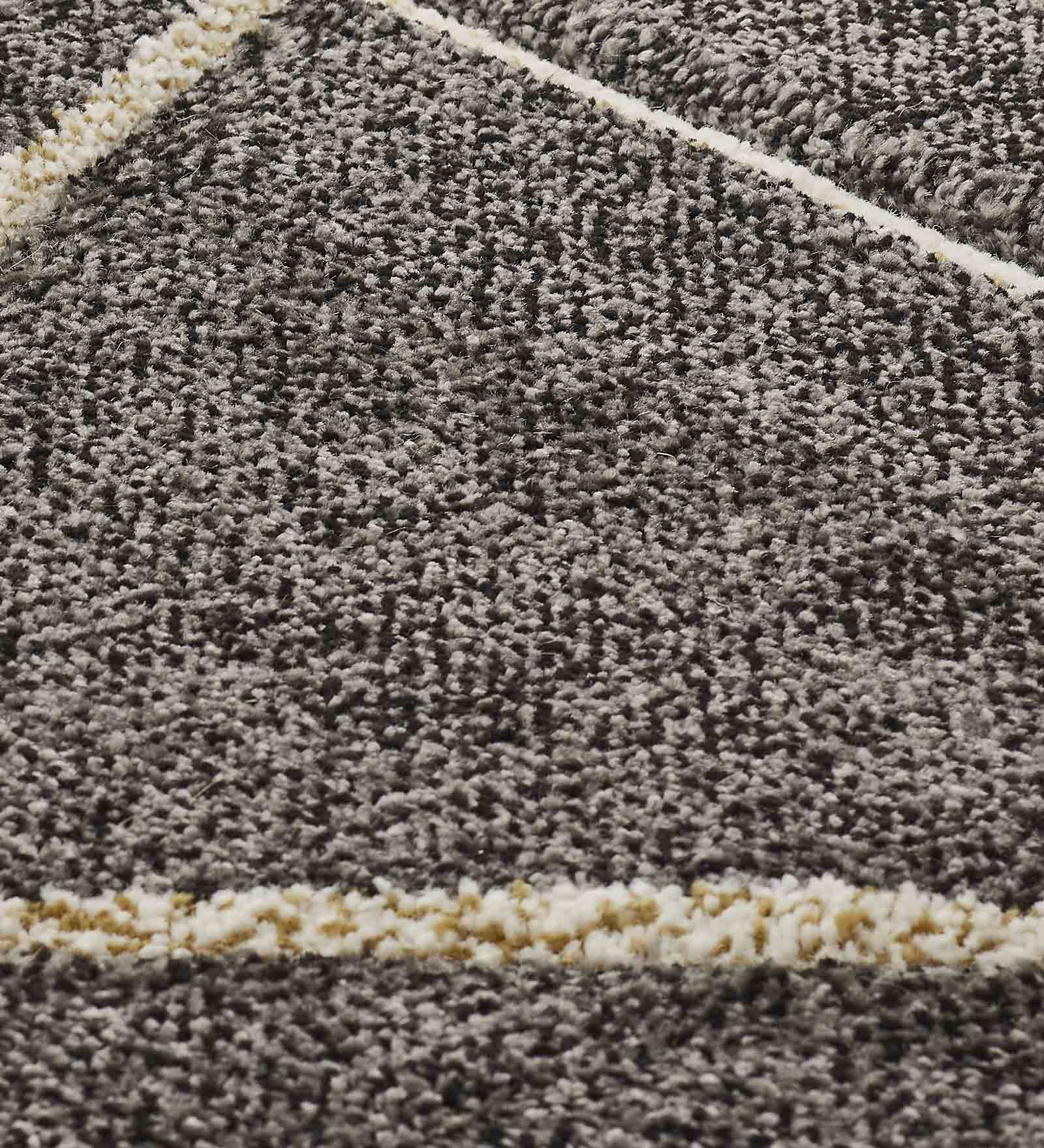 Diamond Geometric Bedside Runner Charcoal and Beige