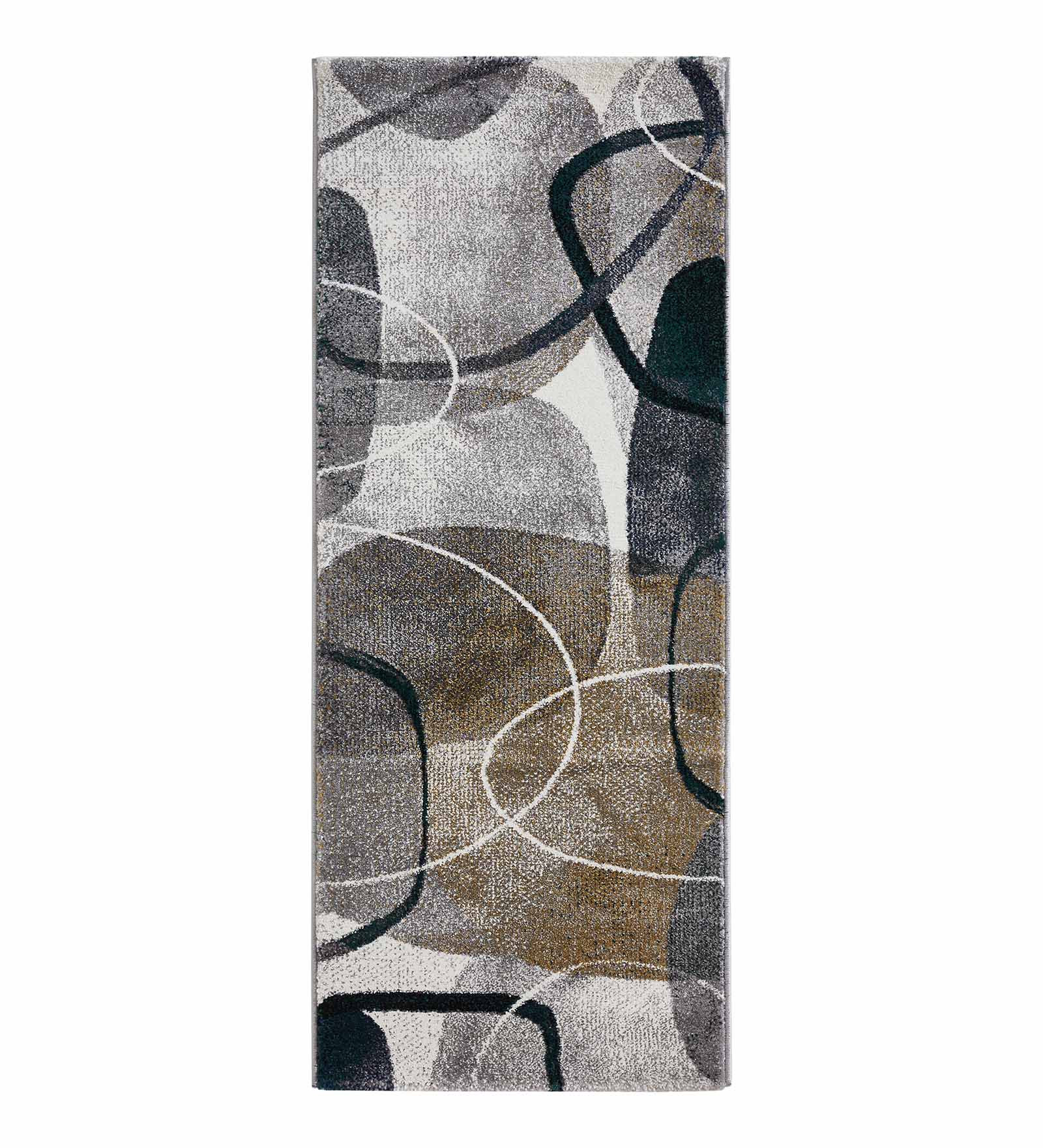Diamond Abstract Bedside Runner Teal and L.Brown