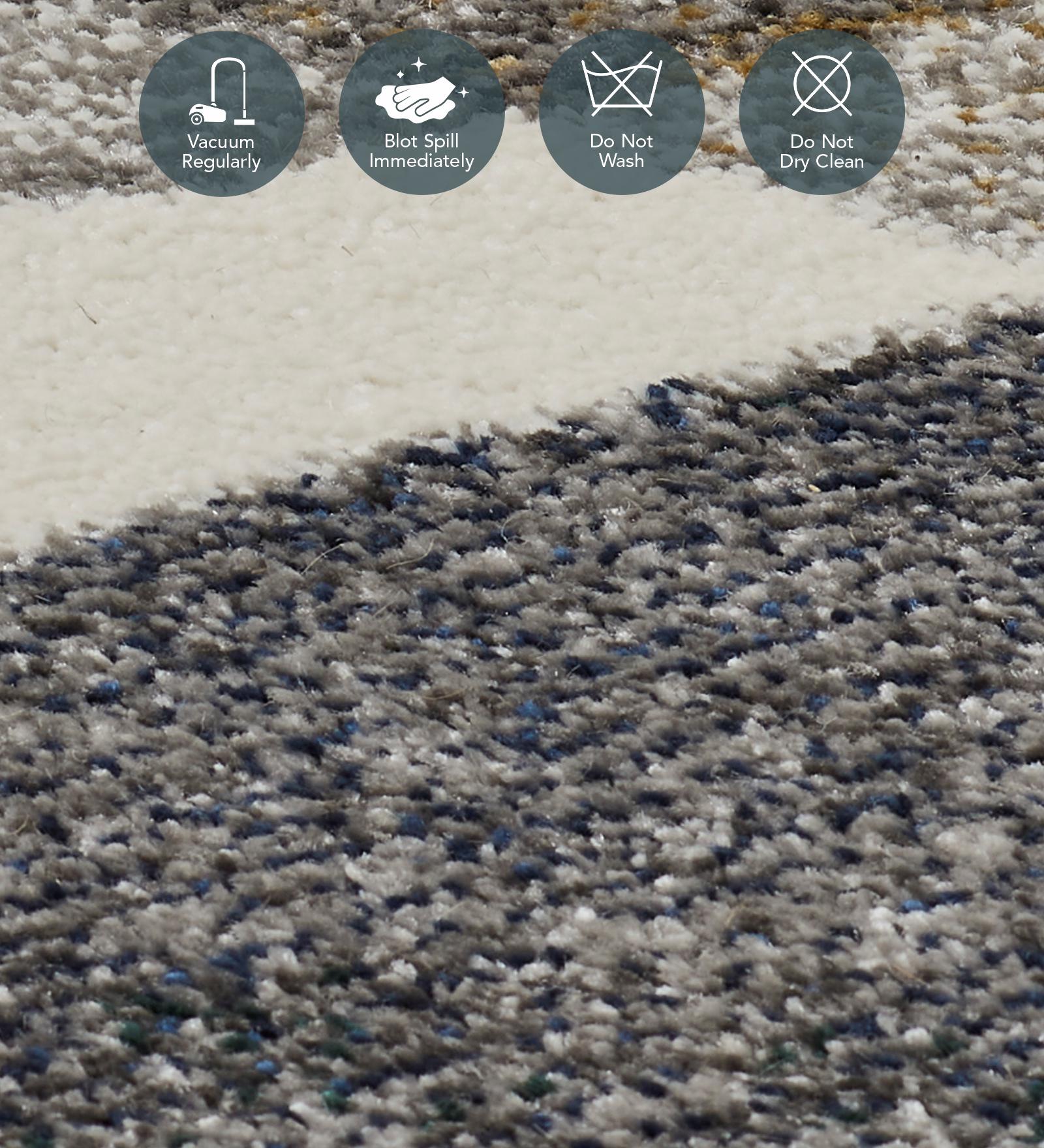 Diamond Abstract Bedside Runner Teal and L.Brown