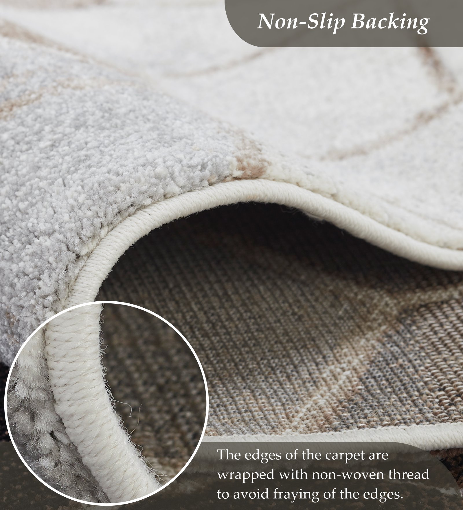 Diamond Polypropylene Geometric Runner Cream and D.Brown