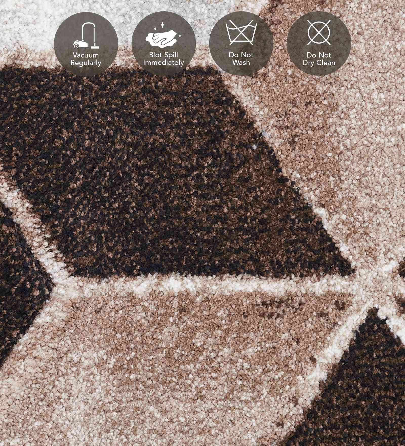 Diamond Polypropylene Geometric Runner Cream and D.Brown