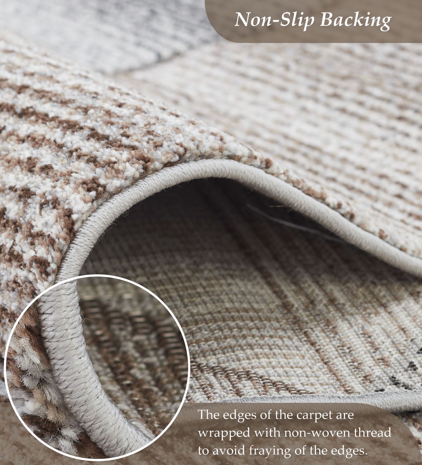 Diamond Polypropylene Geometric Runner Brown and Grey