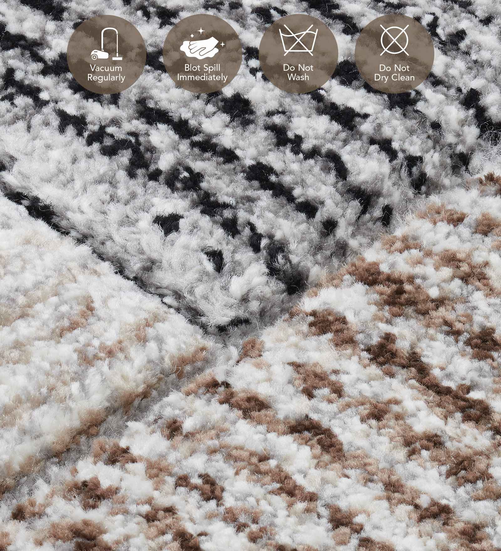 Diamond Polypropylene Geometric Runner Brown and Grey