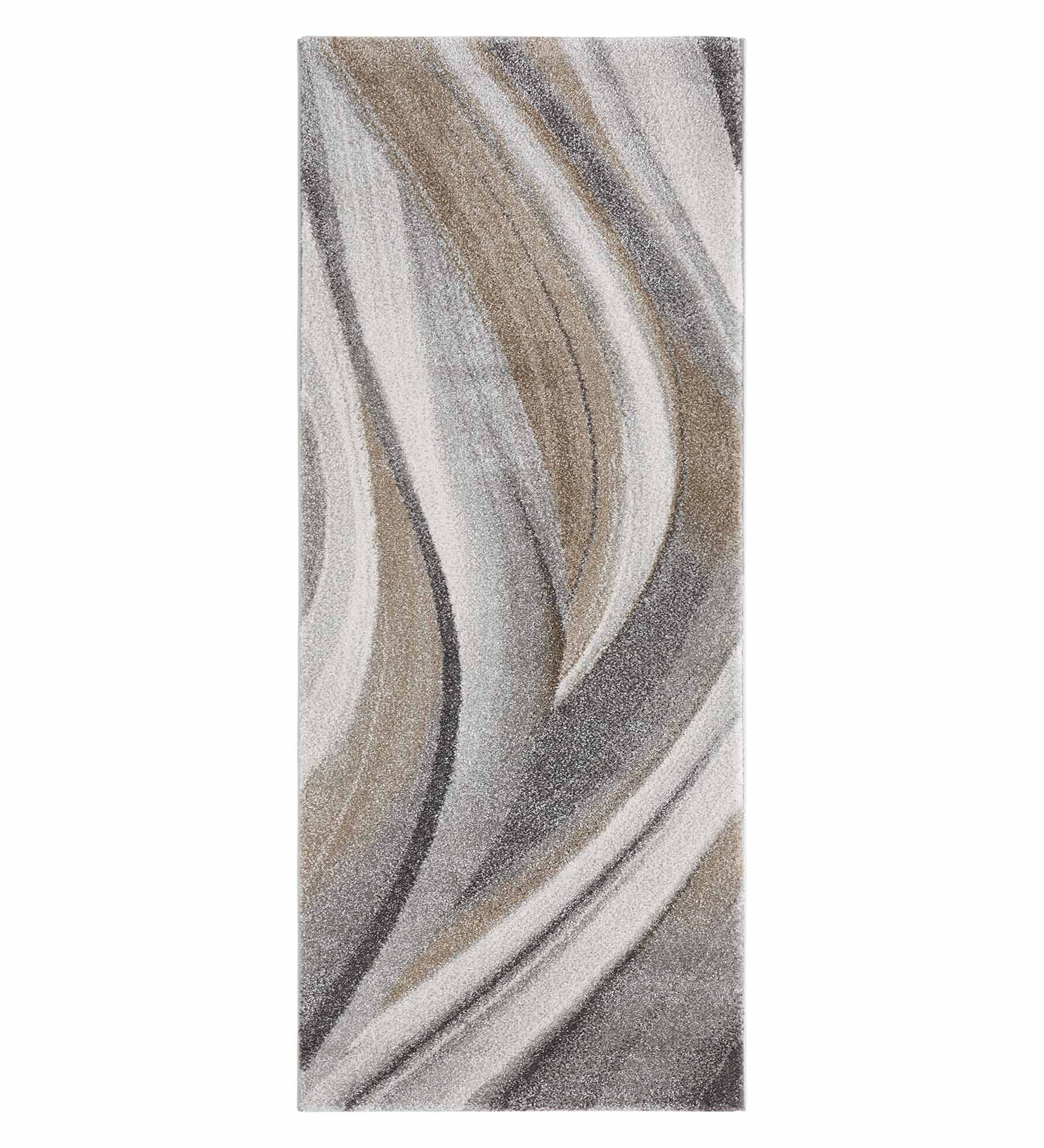 Diamond Abstract Bedside Runner Brown Grey