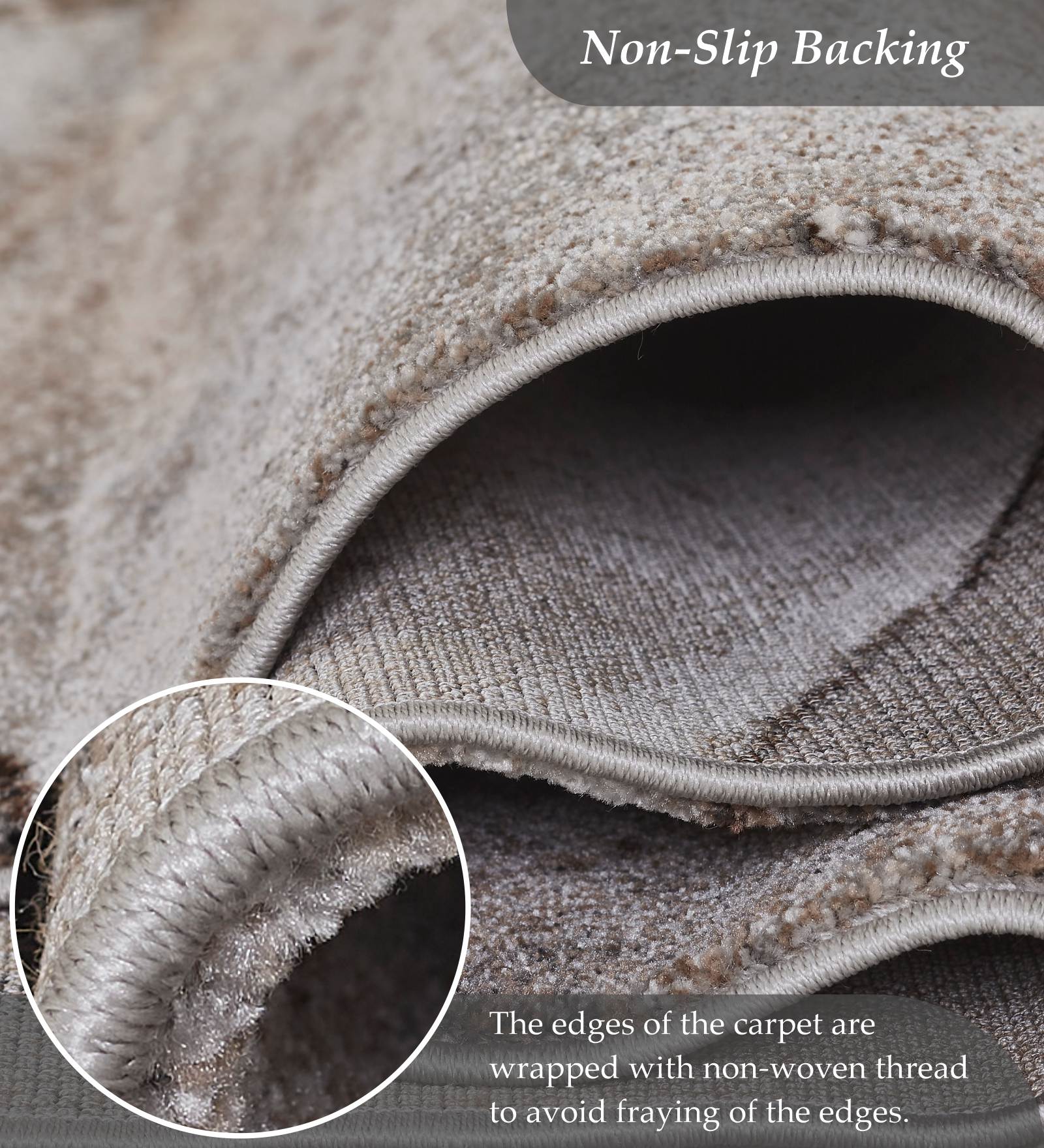 Diamond Abstract Bedside Runner L.Brown and Cream