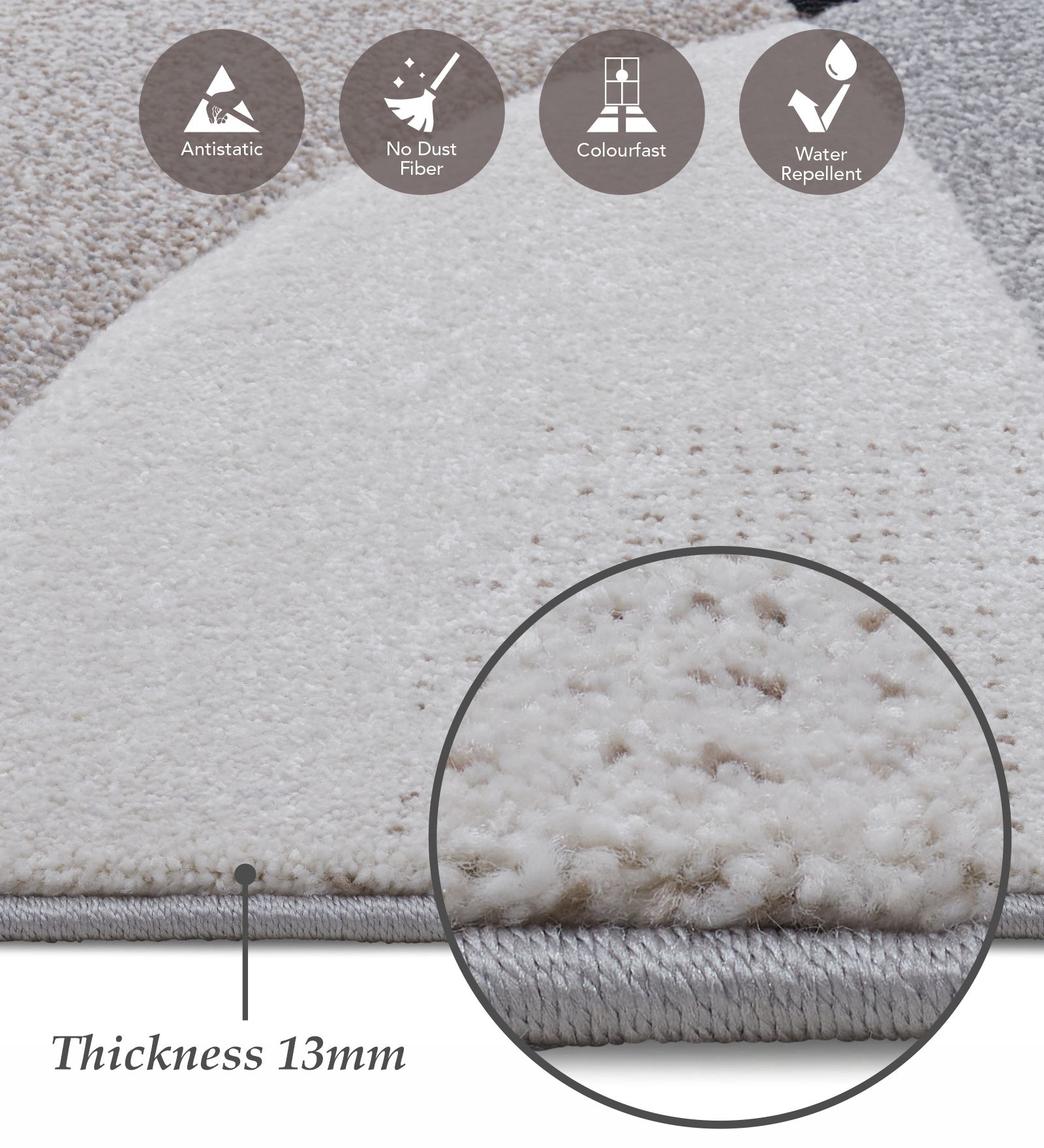 Diamond Polypropylene Abstract Runner D.Brown and Grey