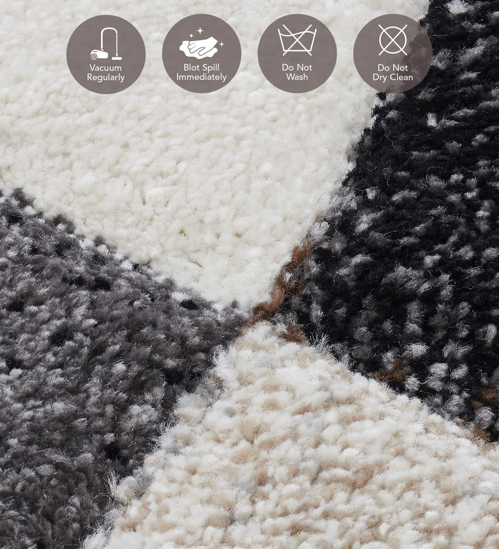 Diamond Polypropylene Abstract Runner D.Brown and Grey