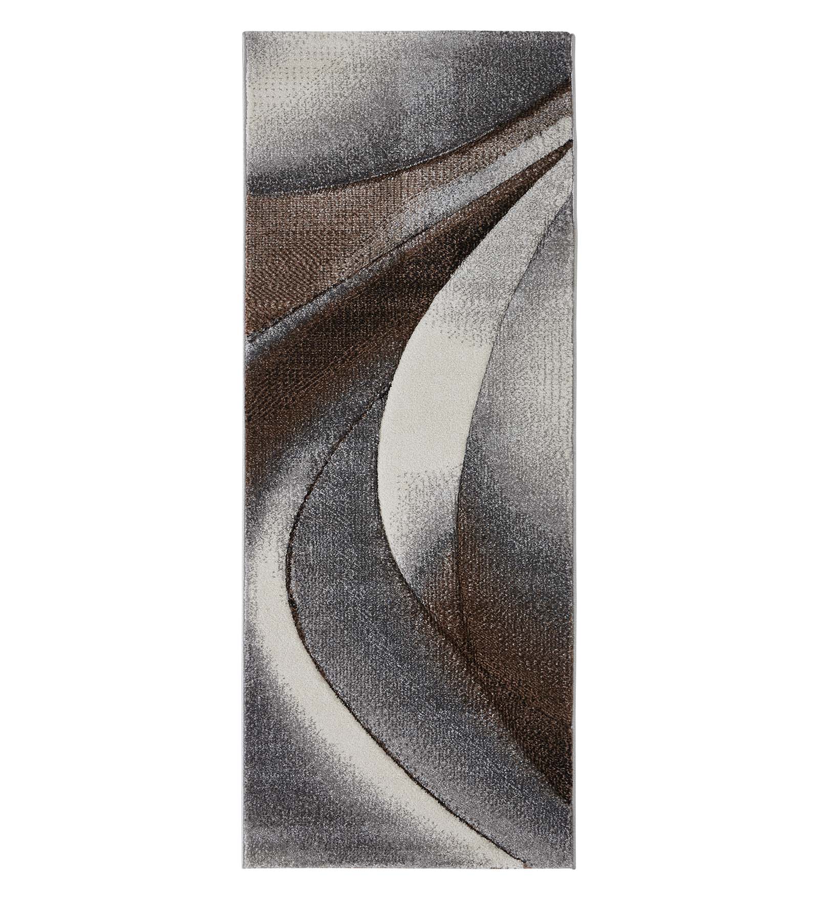 Diamond Polypropylene Abstract Runner D.Grey and Brown