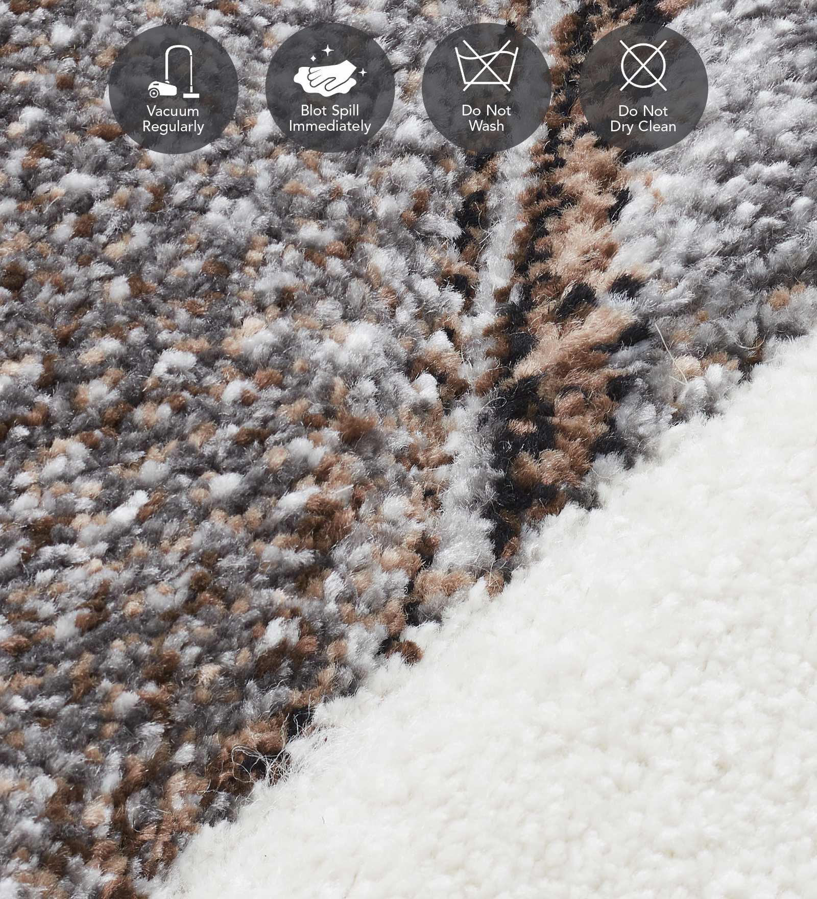 Diamond Polypropylene Abstract Runner D.Grey and Brown