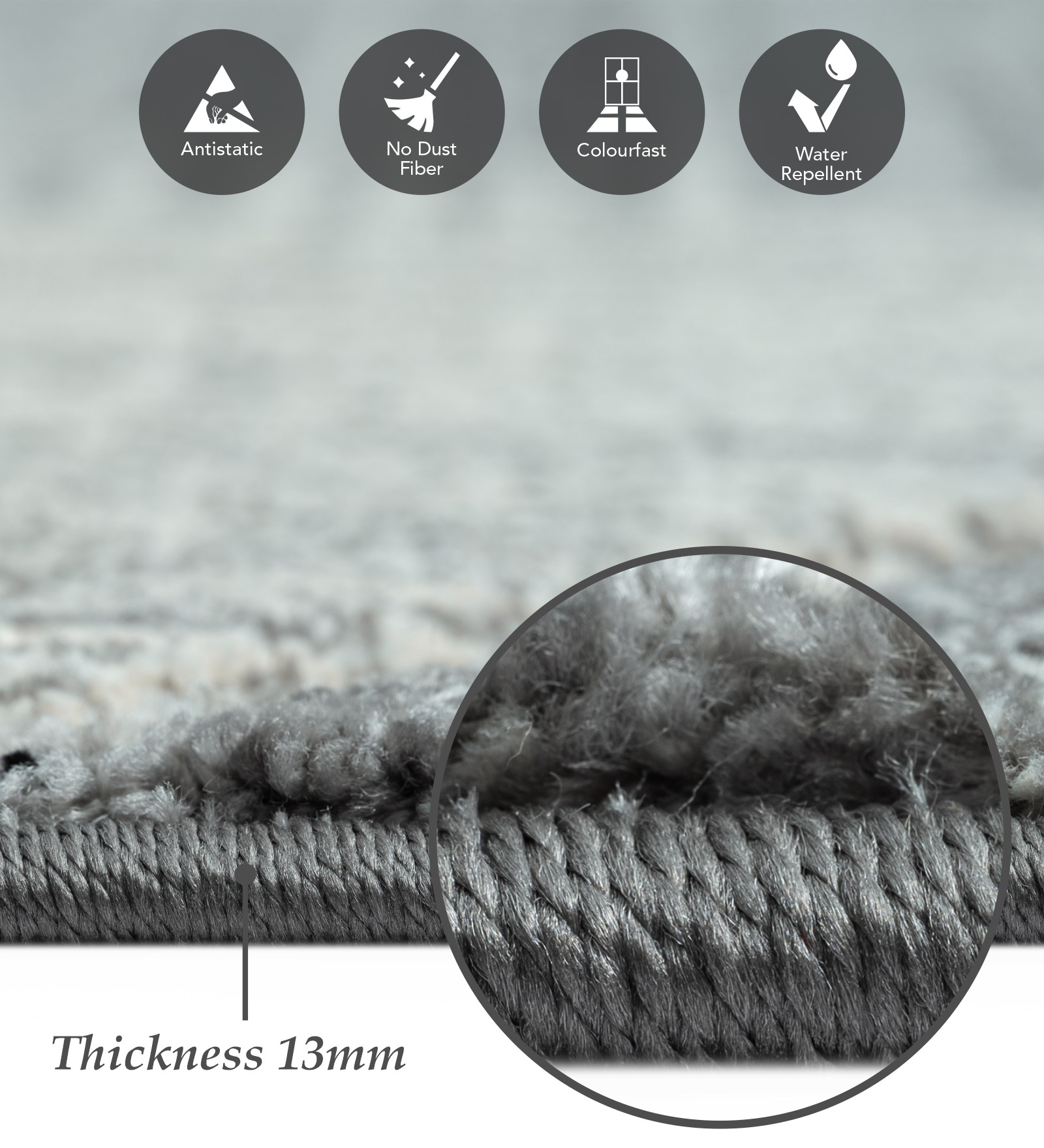 Diamond Geometric Bedside Runner Grey