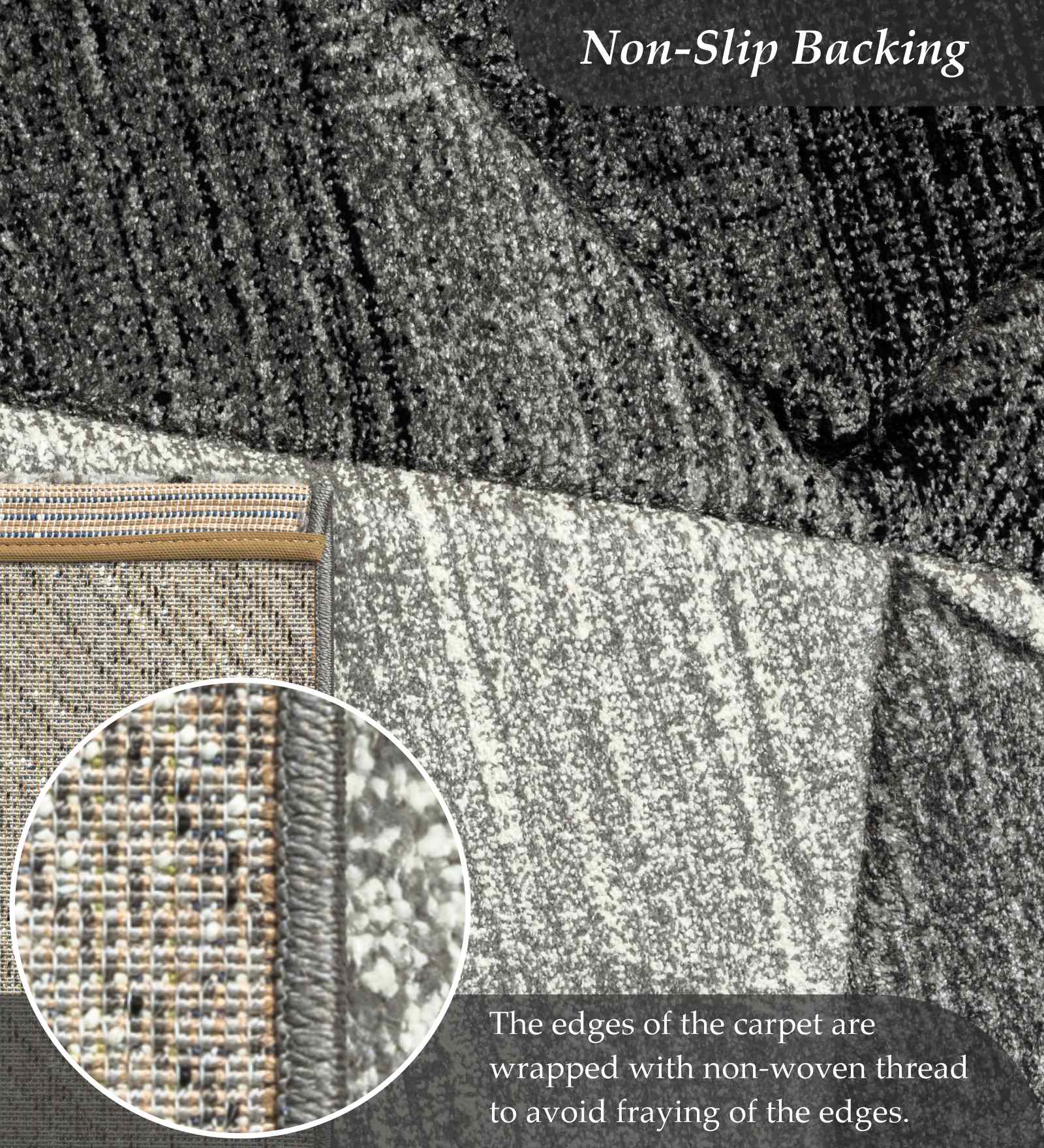 Diamond Geometric Bedside Runner Grey