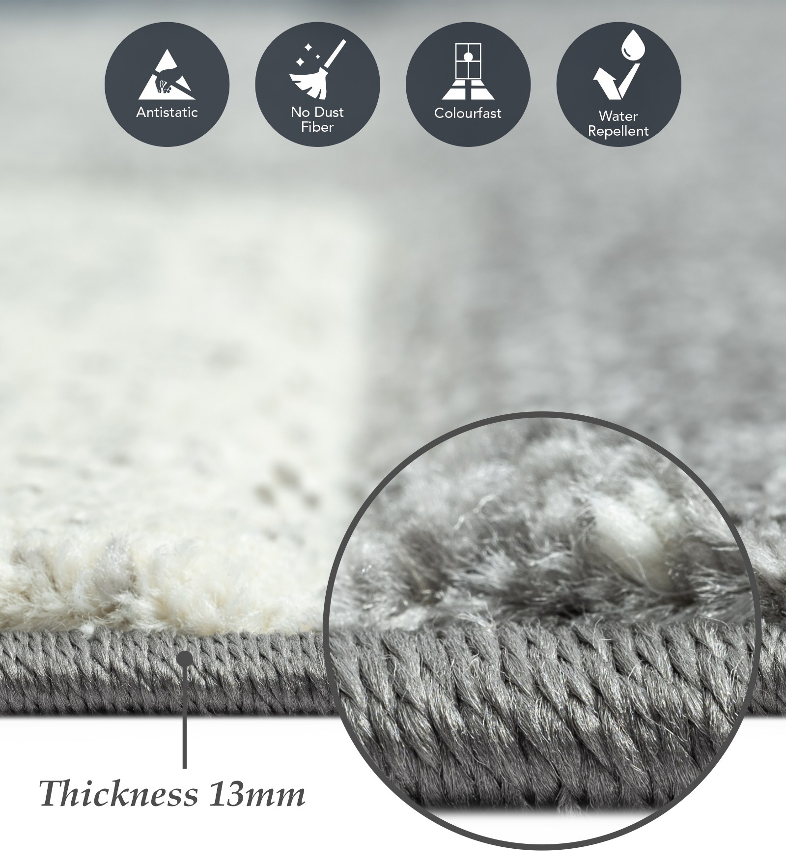 Diamond Geometric Bedside Runner Blue Grey