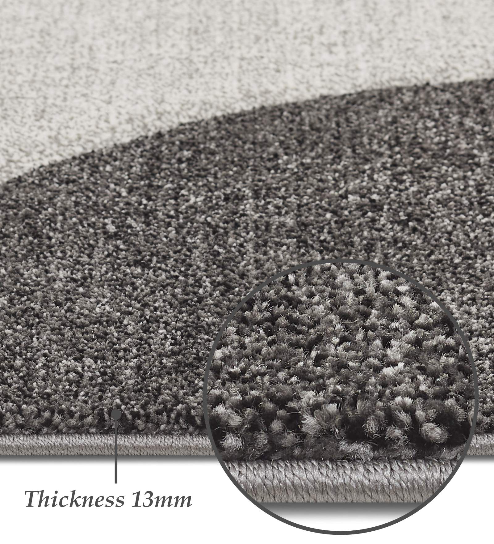 Diamond Geometric Machine Made Carpet Charcoal and Grey