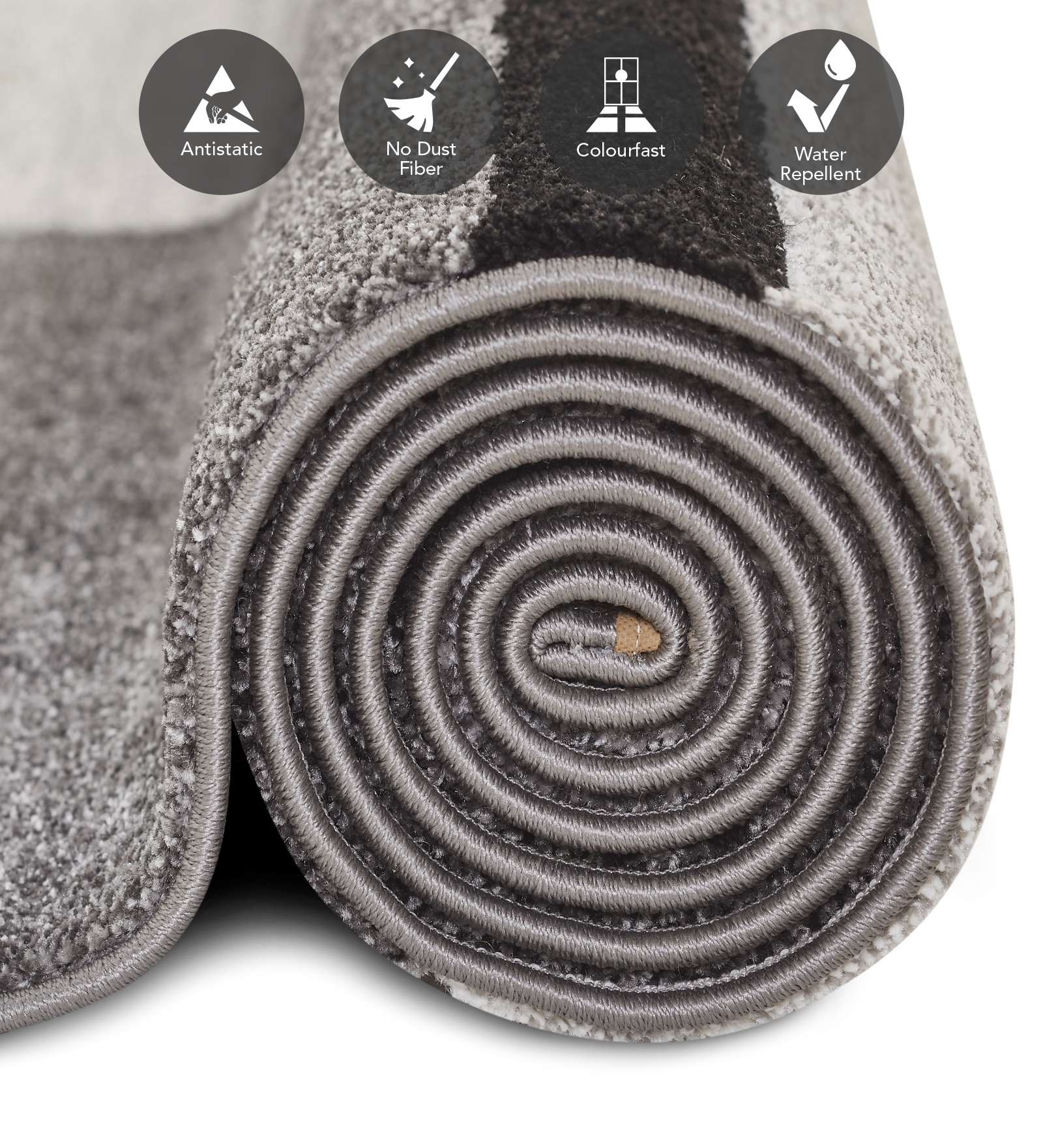 Diamond Geometric Machine Made Carpet Charcoal and Grey