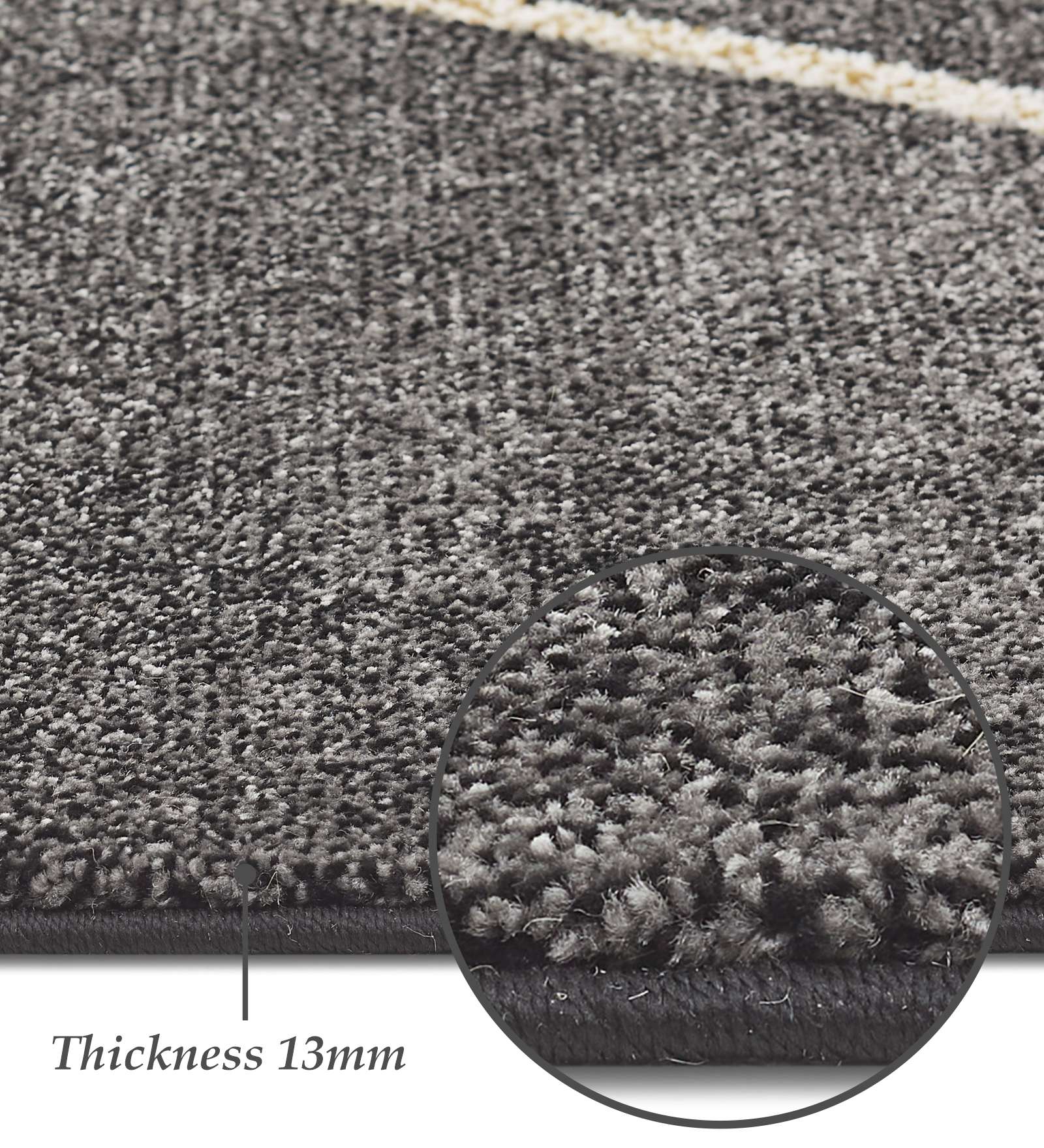 Diamond Geometric Machine Made Carpet Charcoal and Beige