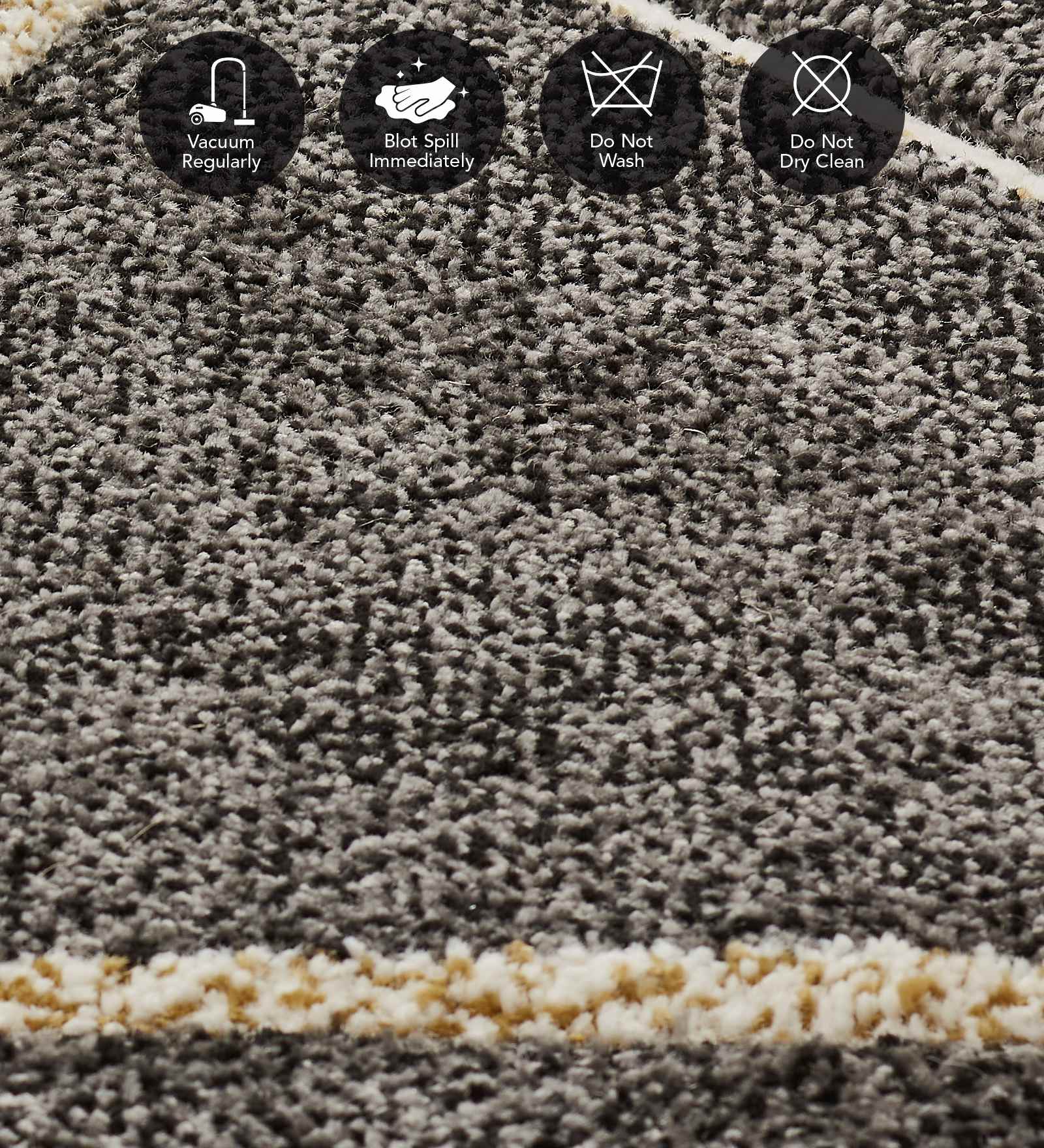 Diamond Geometric Machine Made Carpet Charcoal and Beige