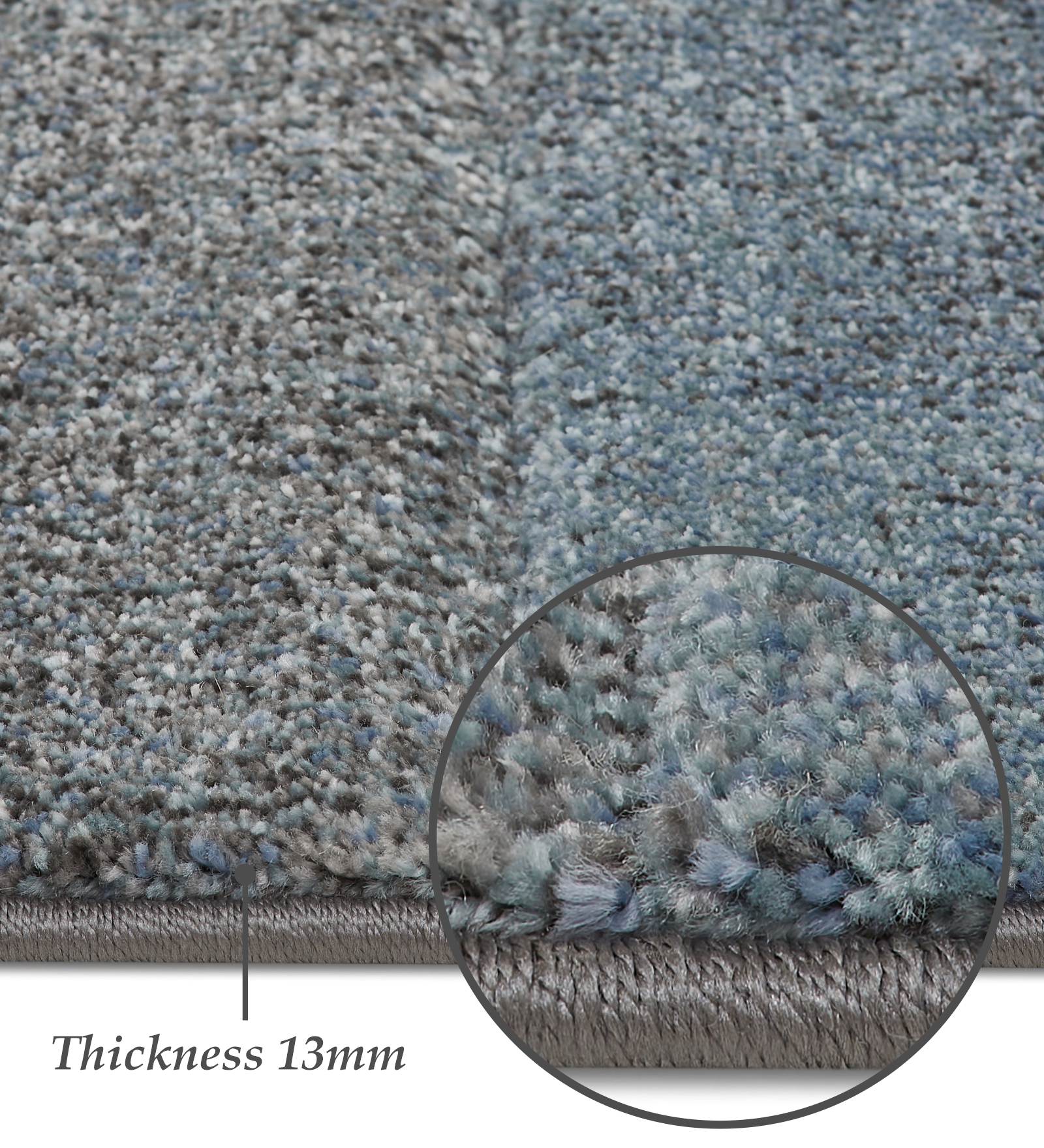 Diamond Geometric Machine Made Carpet L.Blue and Grey