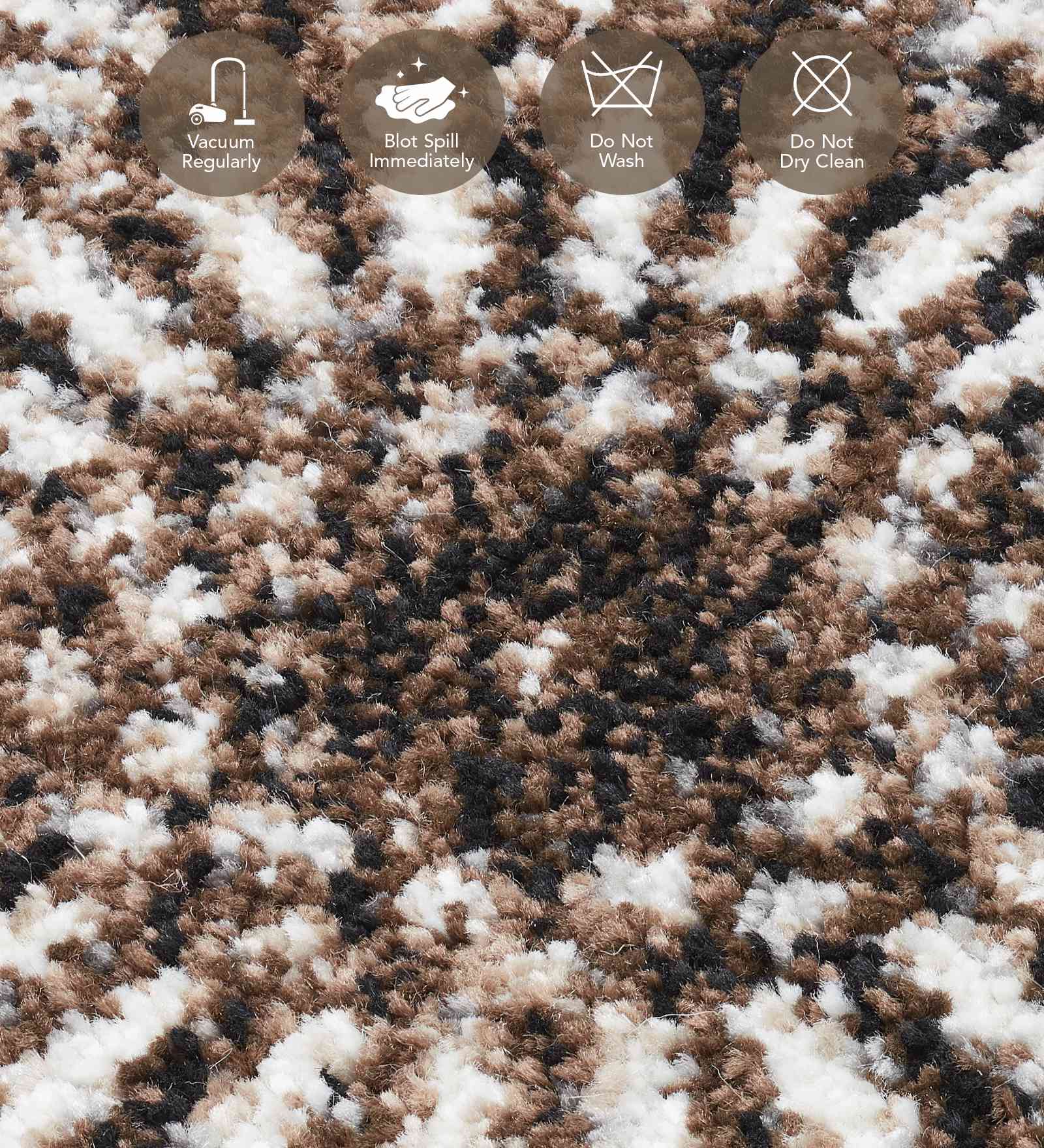 Diamond Polypropylene Moroccon Carpet Brown and Grey