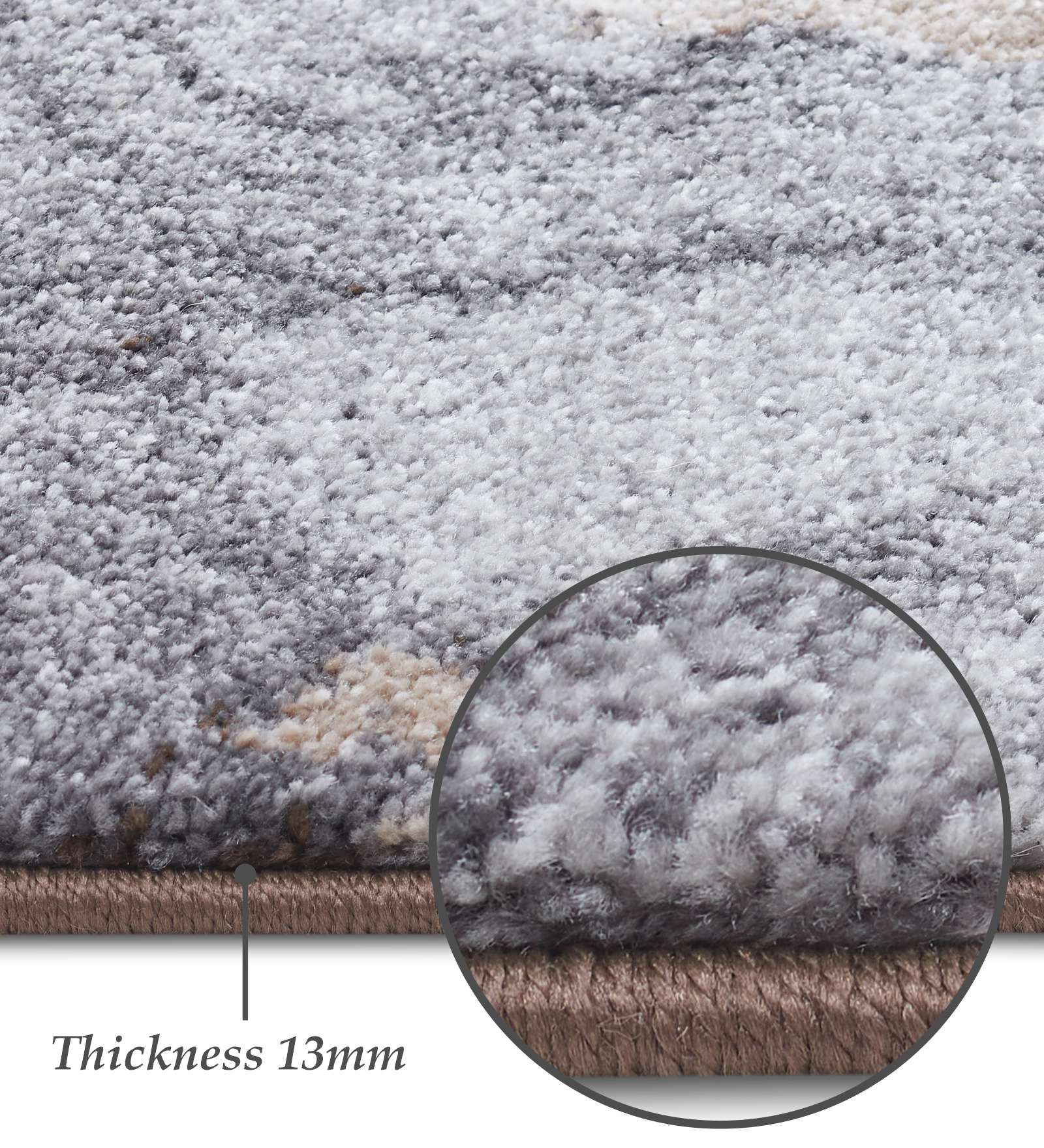 Diamond Polypropylene Floral Carpet Brown and Cream