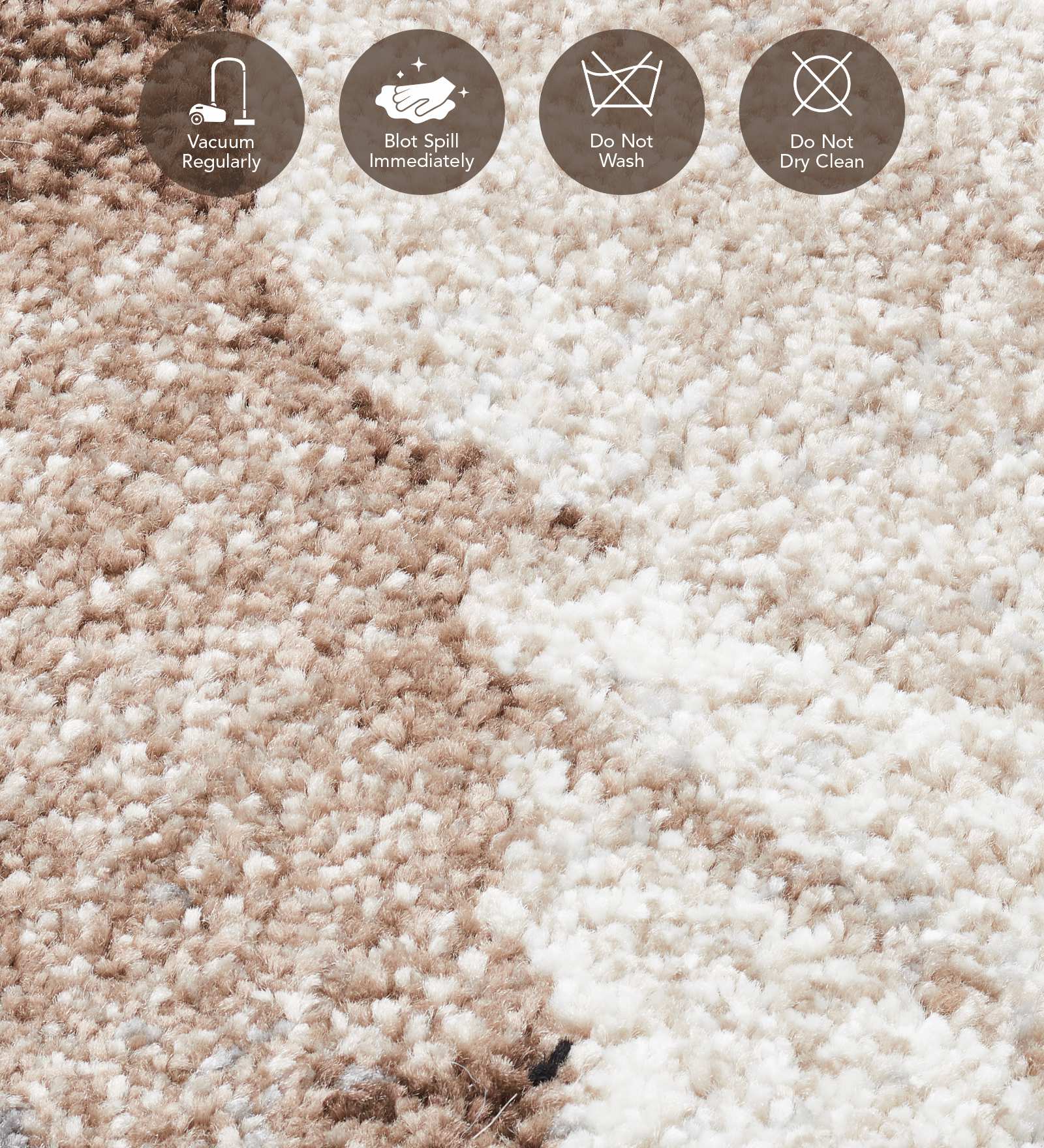 Diamond Polypropylene Floral Carpet Brown and Cream