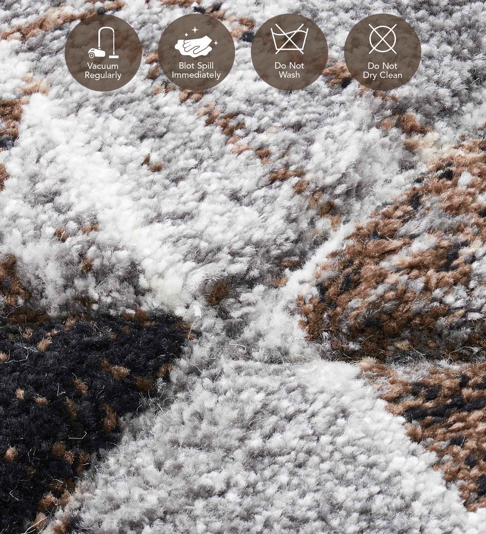 Diamond Polypropylene Geometric Carpet Grey and Brown