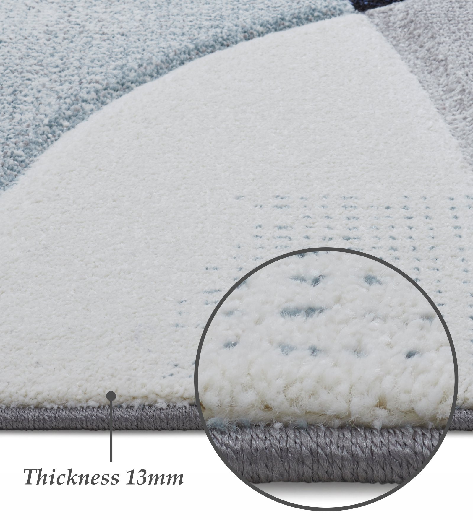 Diamond Polypropylene Abstract Carpet Blue and D.Grey