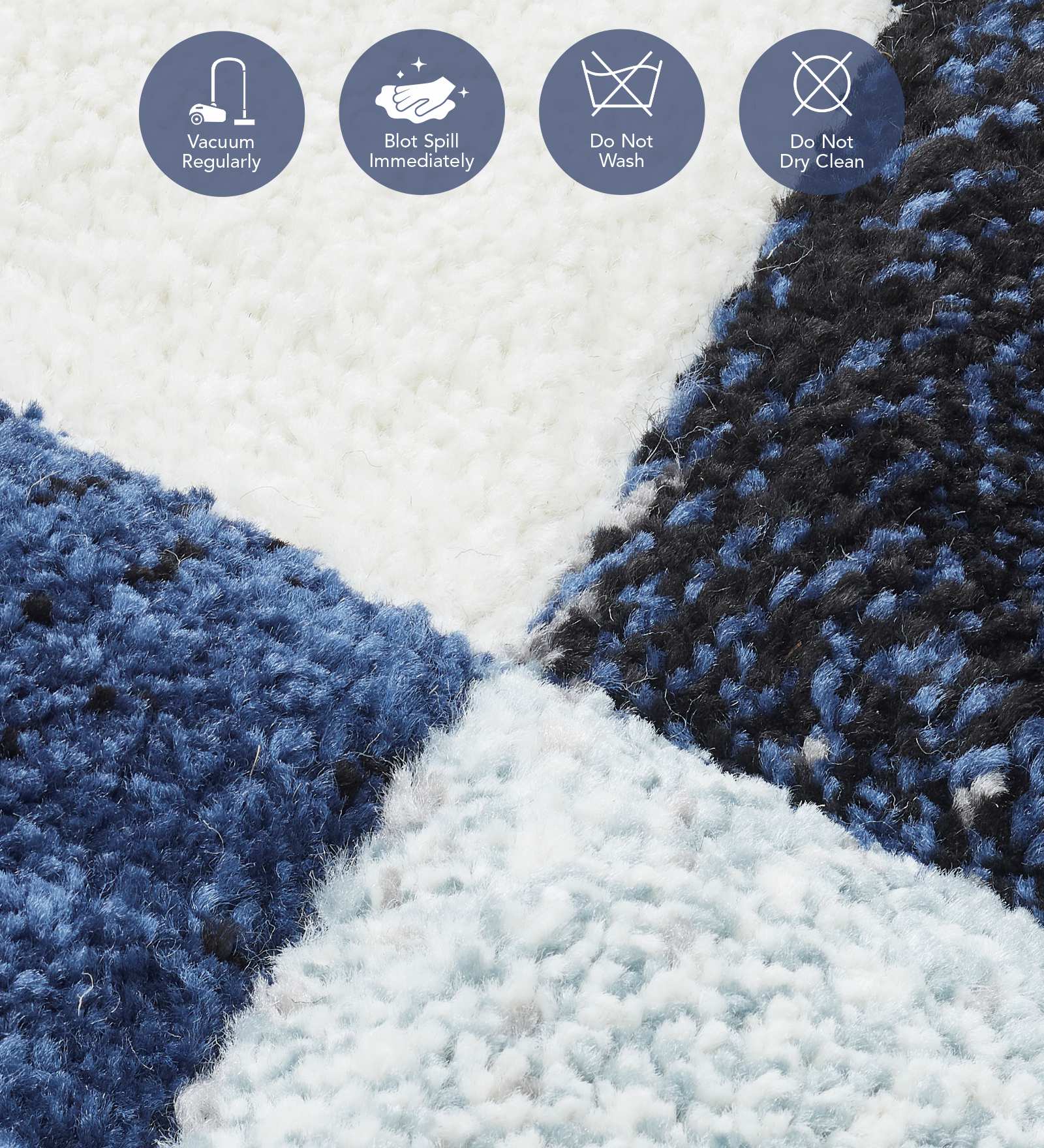 Diamond Polypropylene Abstract Carpet Blue and D.Grey