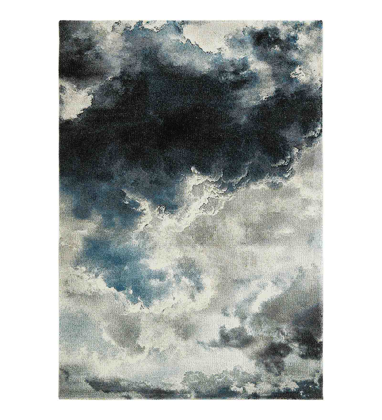 Diamond Machine Made Carpet Blue and Grey