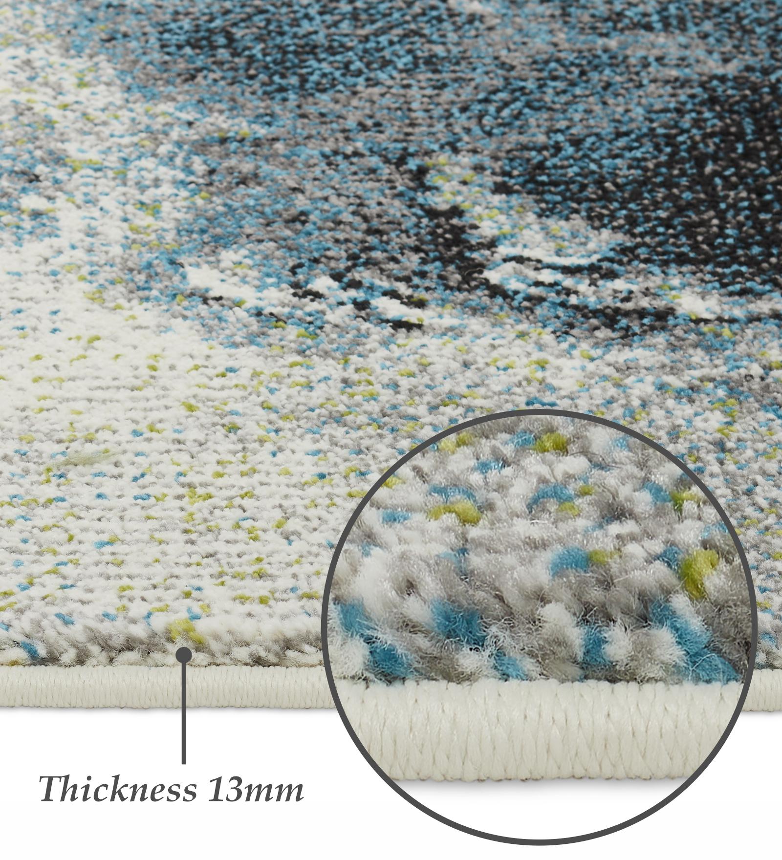 Diamond Machine Made Carpet Blue and Grey